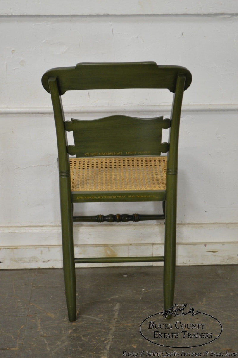 Hitchcock Green Painted George Washington Mount Vernon Cane Seat Side Chair