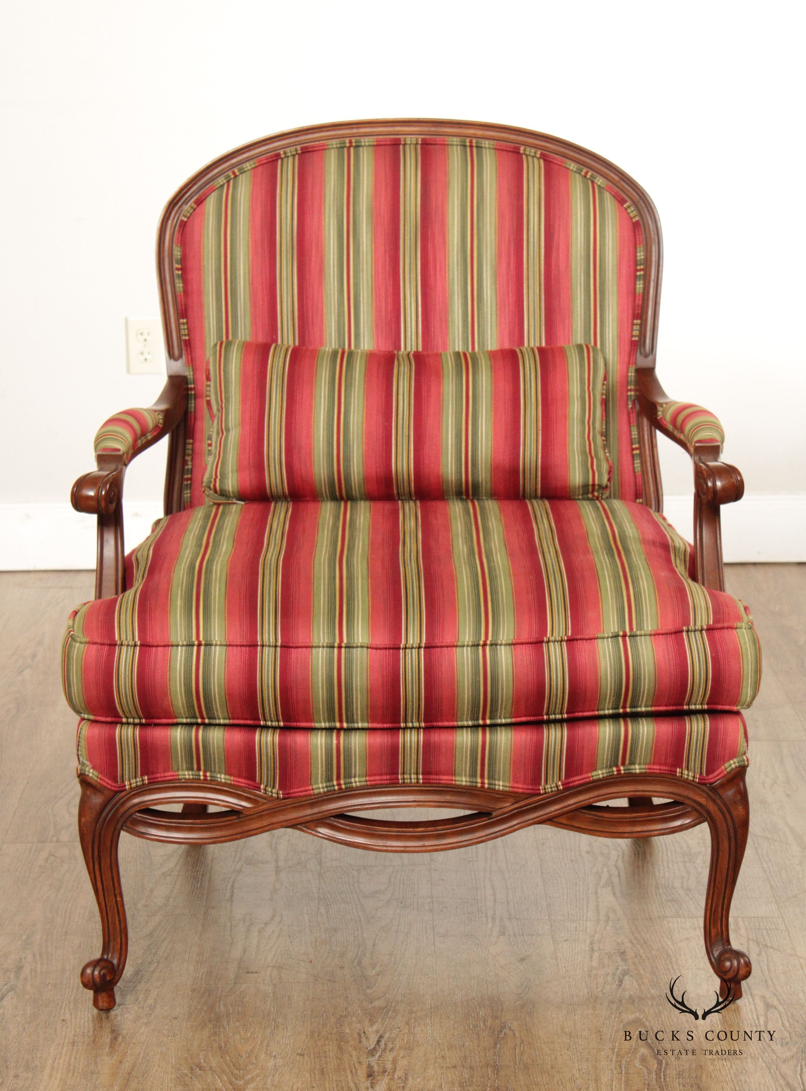 Ethan Allen French Provincial Style Custom Upholstered Armchair