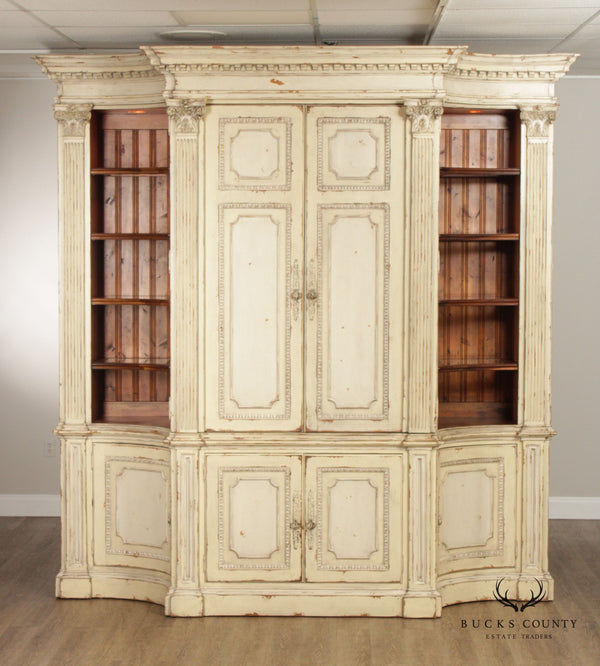 Habersham Monumental French Country Style Distress Painted Bookcase `