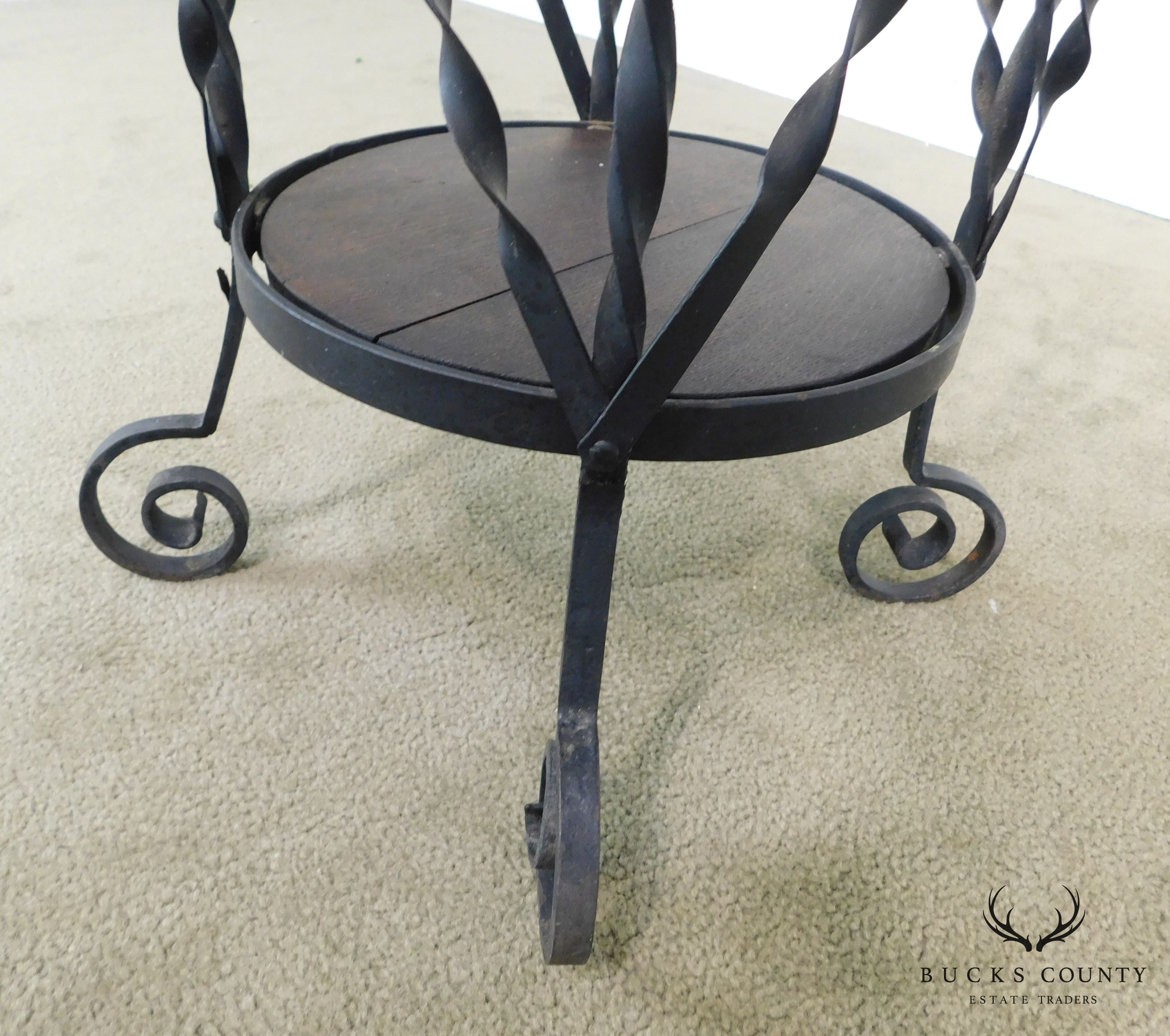 Aesthetic Antique Hand Wrought Iron Umbrella Stand