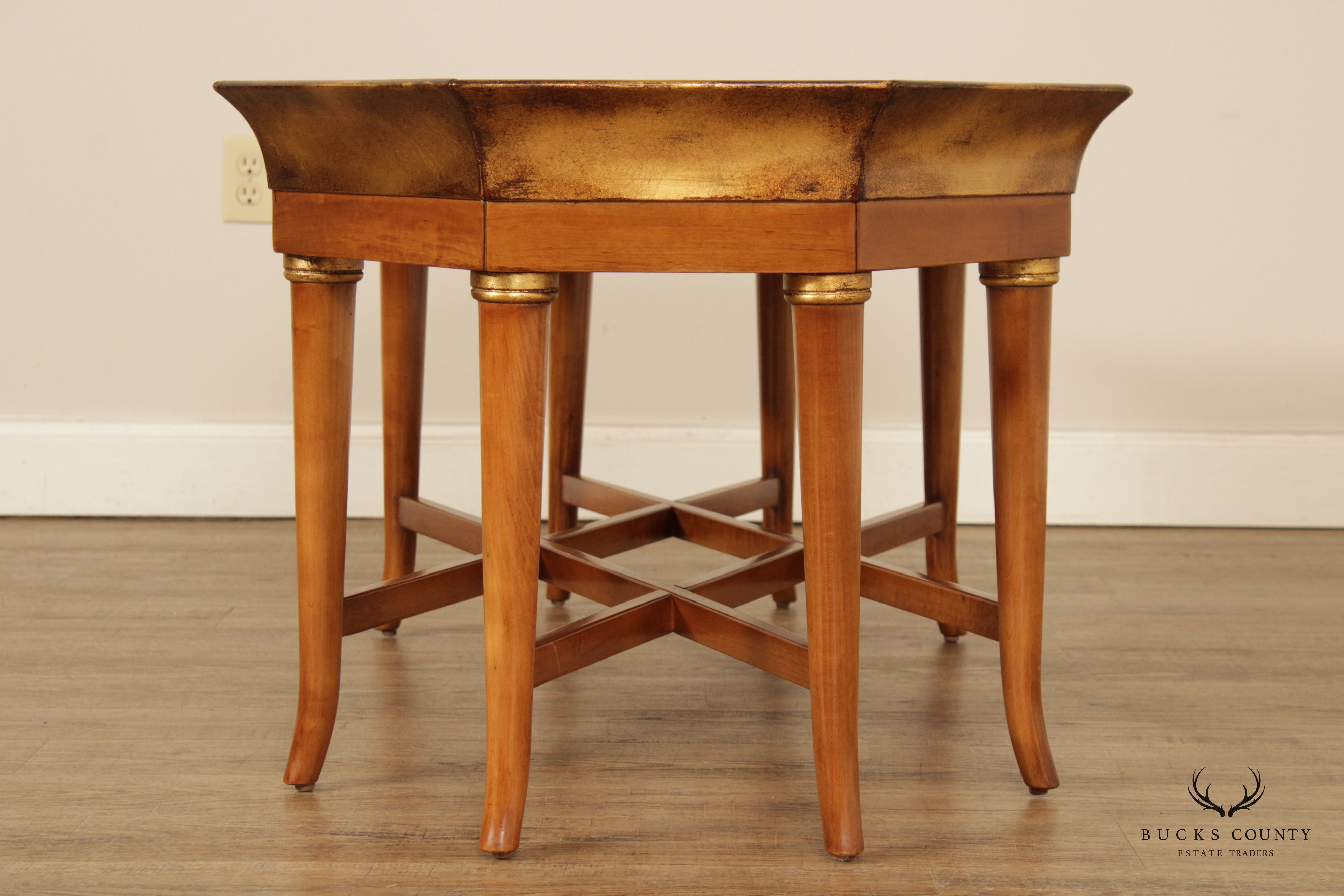 Regency Style Octagonal Oval Coffee Table