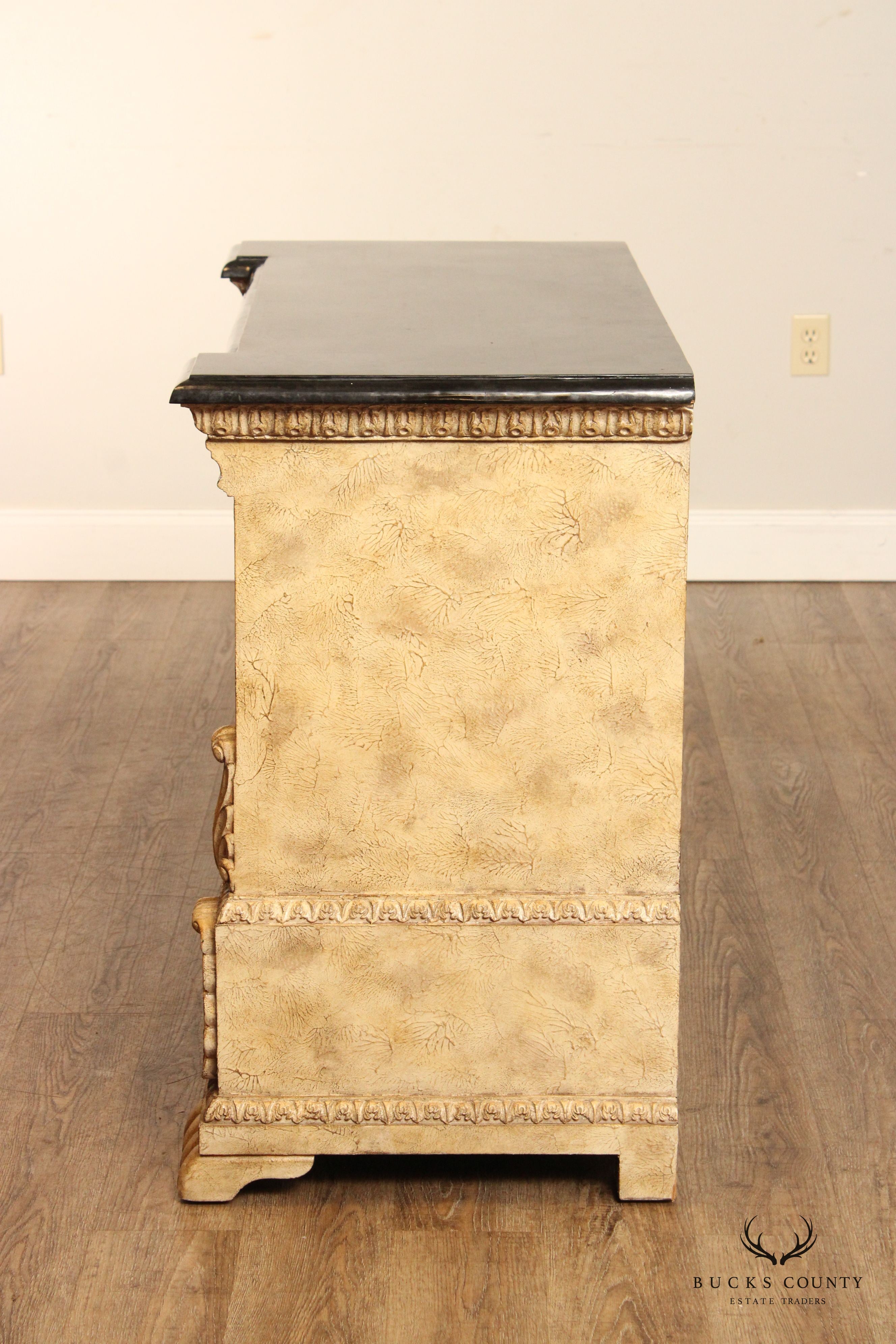 Italian Renaissance Style Tessellated Marble Top Commode