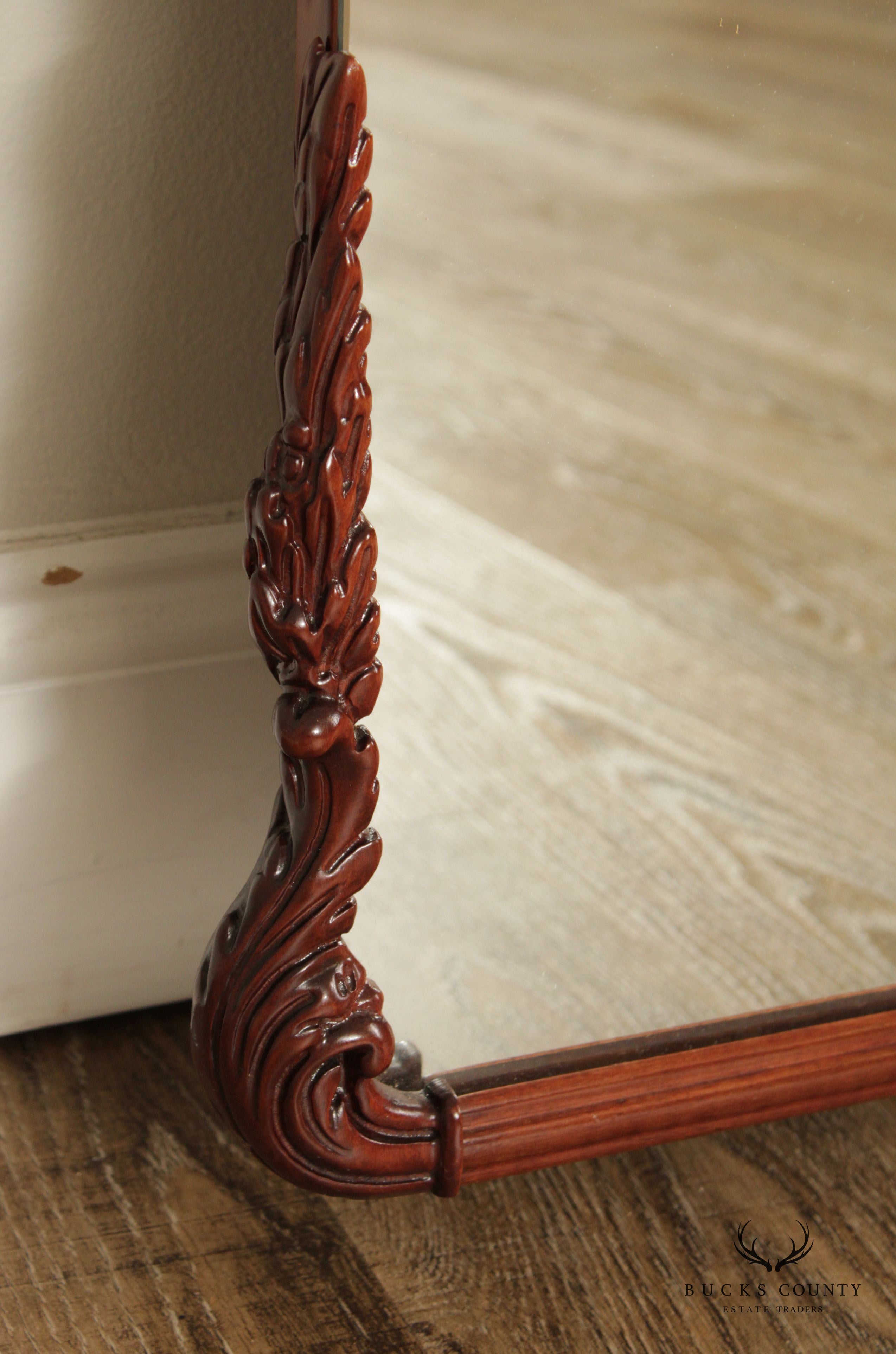 Chinese Chippendale Carved Solid Mahogany Wall Mirror