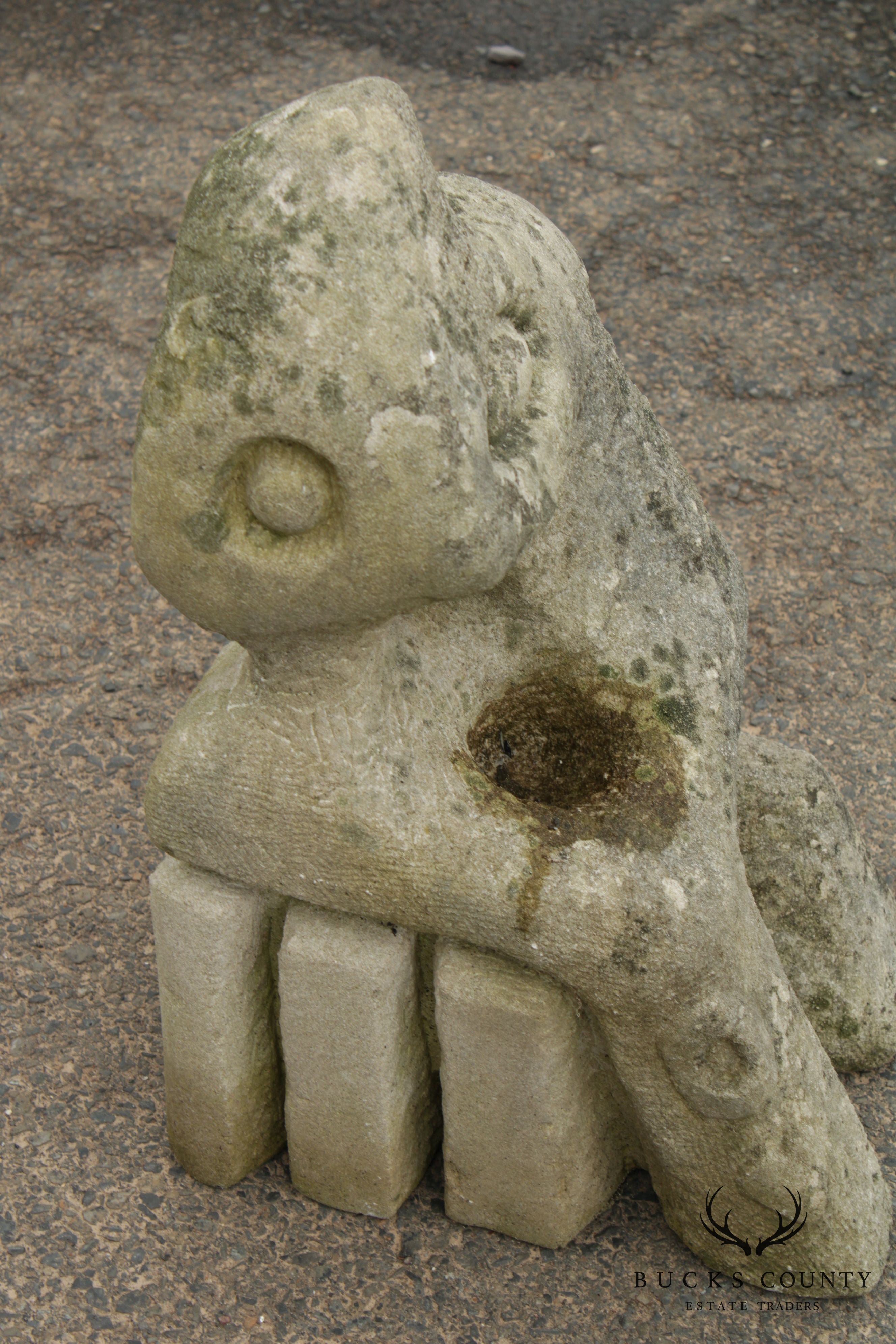 Mid-Century Modern Carved Sandstone Garden Sculpture