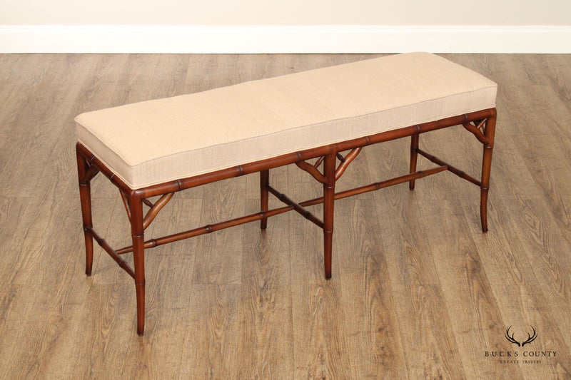 Faux Bamboo Upholstered Seat Window Bench