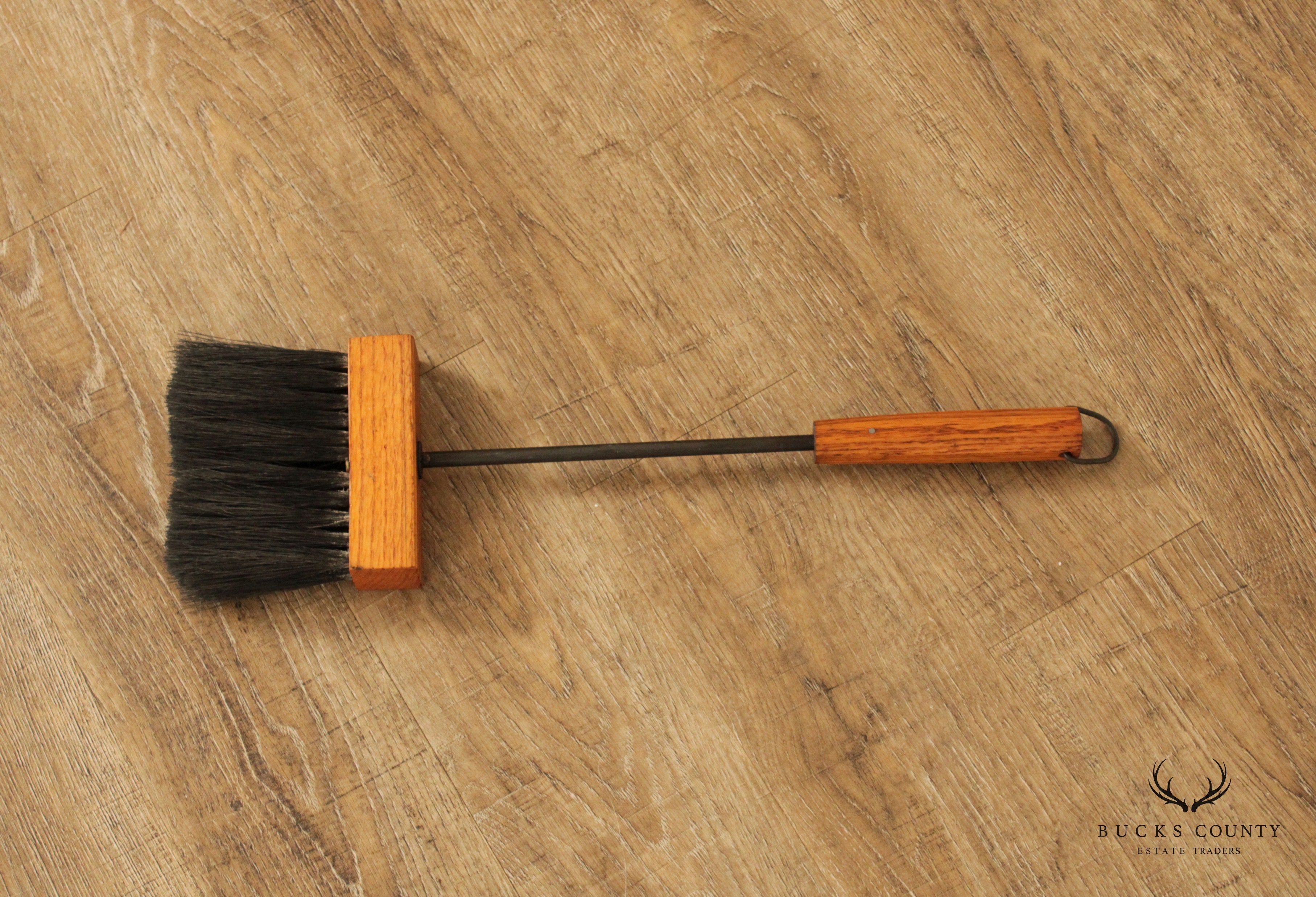 Mid Century Modern Wood and Iron 5-Piece Fire Tools Set