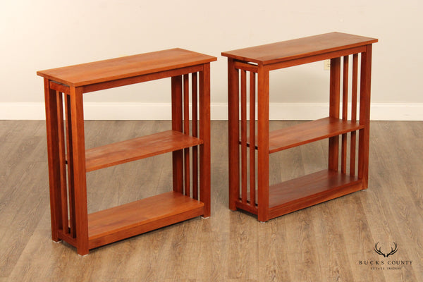 Thos. Moser Cabinet Makers Mission Style Pair of Cherry Bookcases