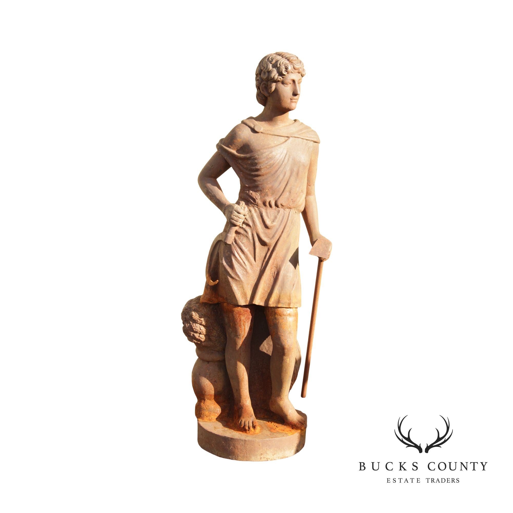 Classical Style Figural Life-Size Cast Iron Garden Statue