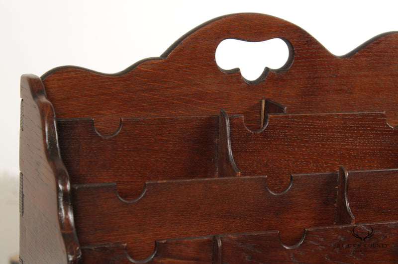 Antique Victorian Carved Oak Letter Holder