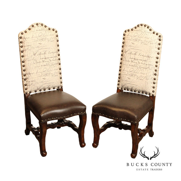French Louis XIII Style Pair of Side Chairs