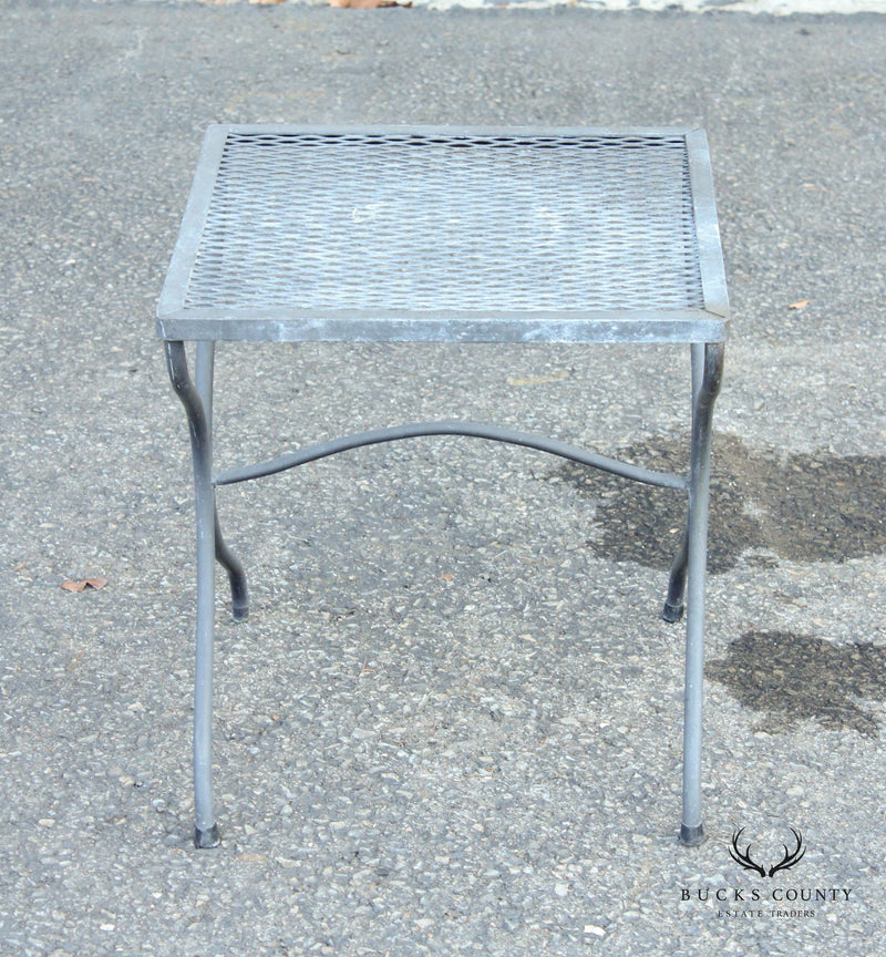 Mid Century Modern Vintage Pair of X Base Iron Patio Side Tables