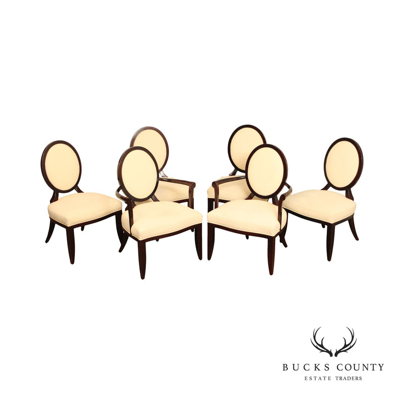 Baker Furniture Barbara Barry Set of Six Oval X-Back Dining Chairs