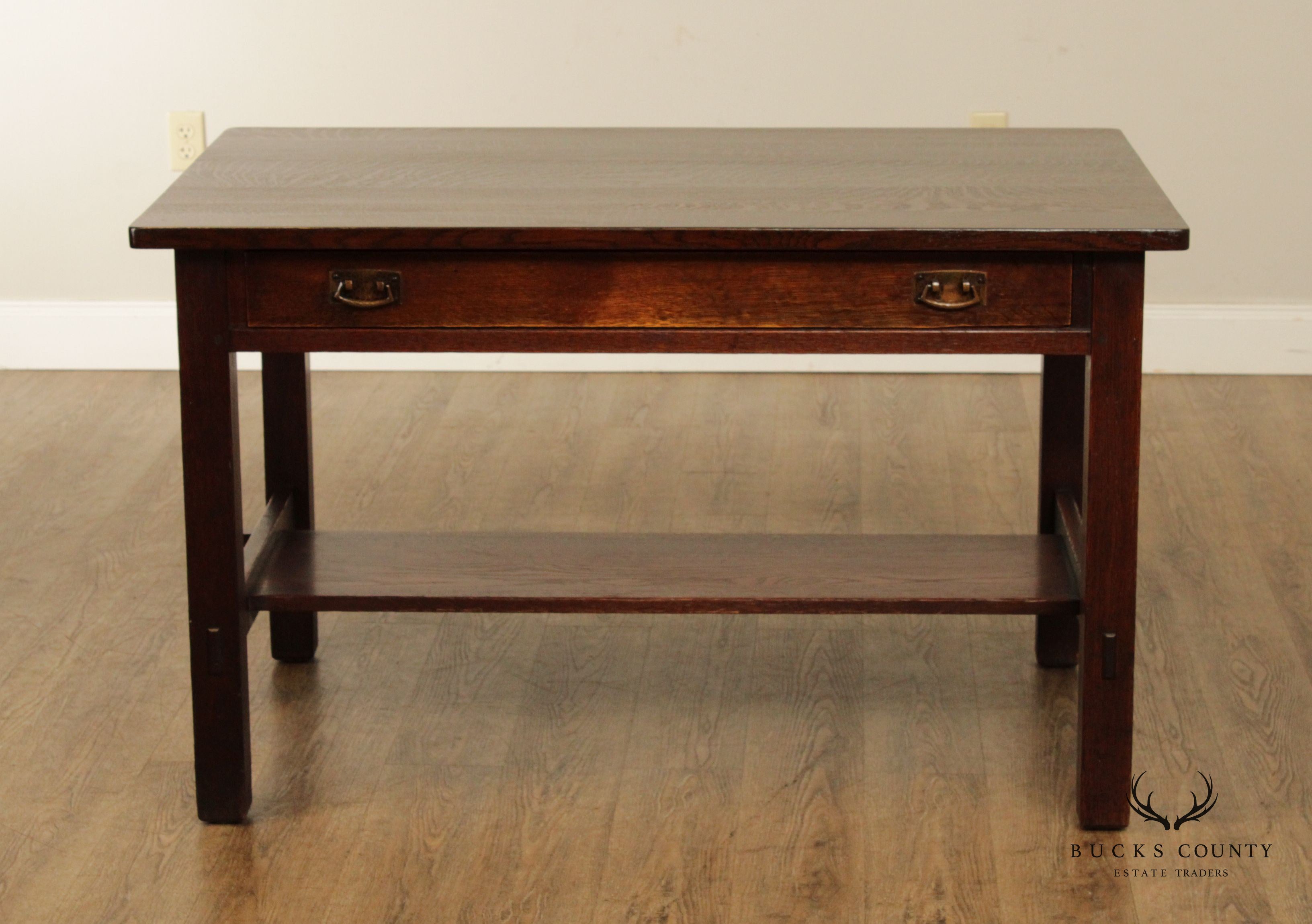 Antique L. & J.G. Stickley Mission Oak Library Table