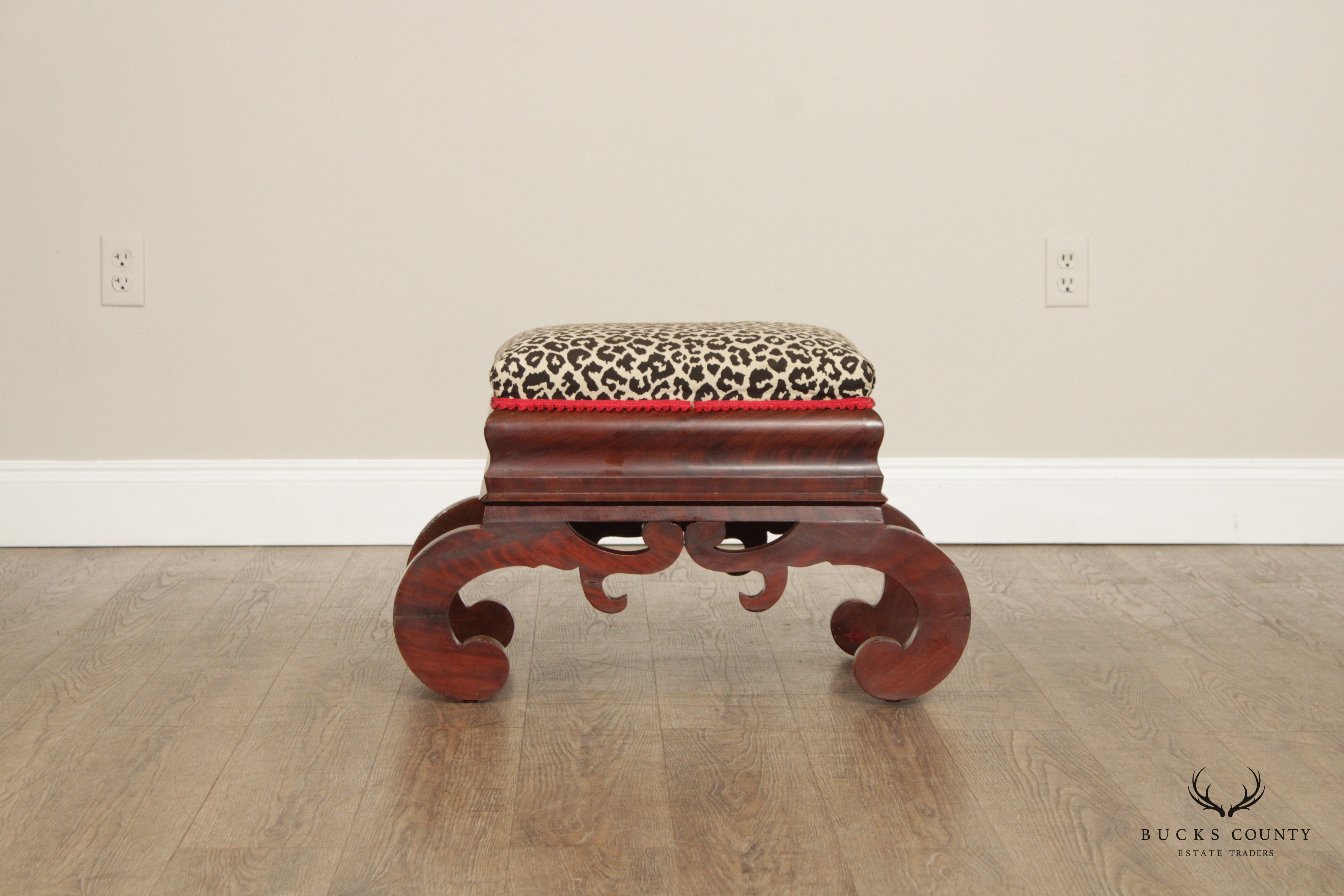 Antique American Empire Pair of Mahogany Foot Stools