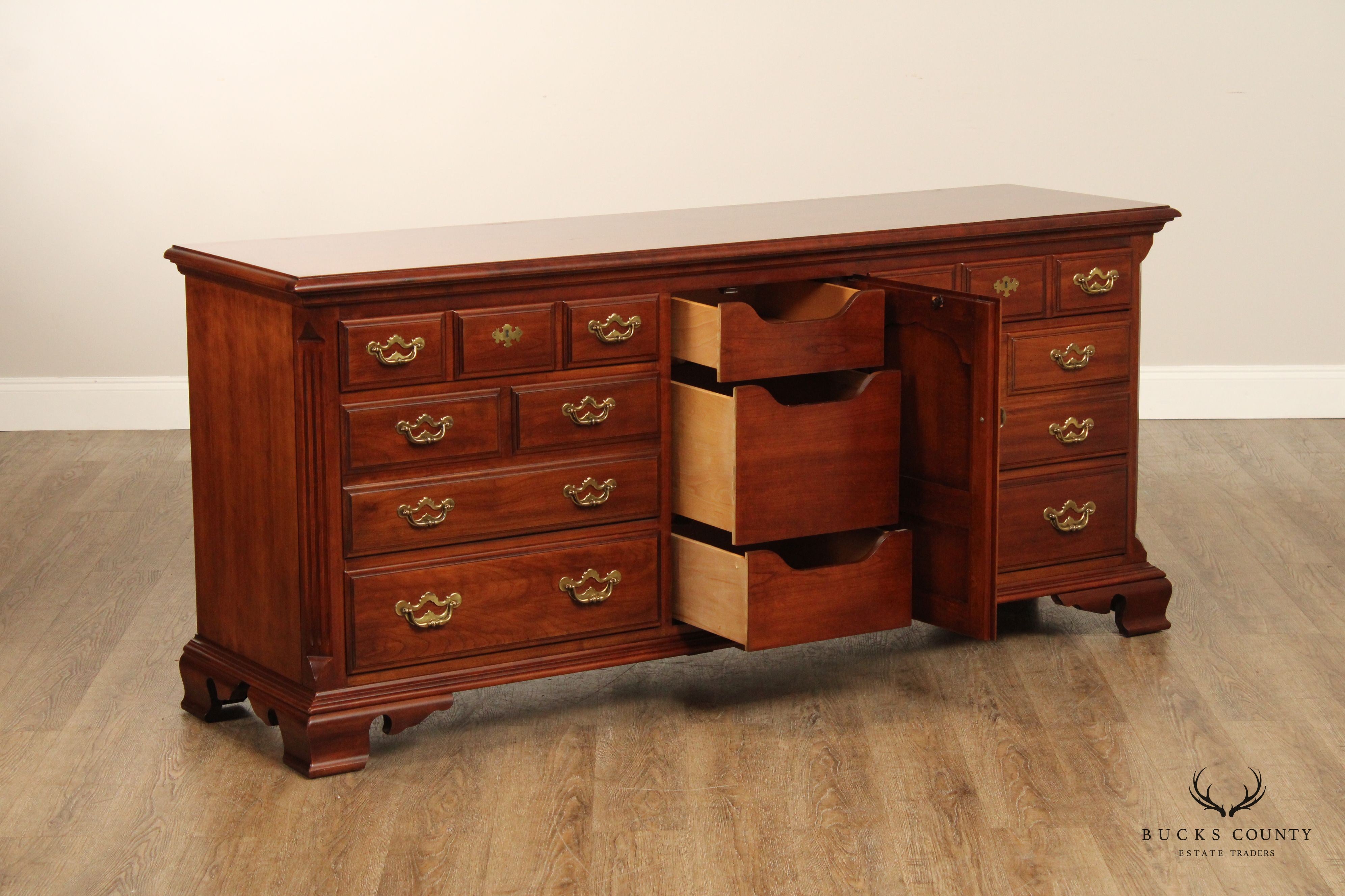 Thomasville Chippendale Style Cherry Triple Chest