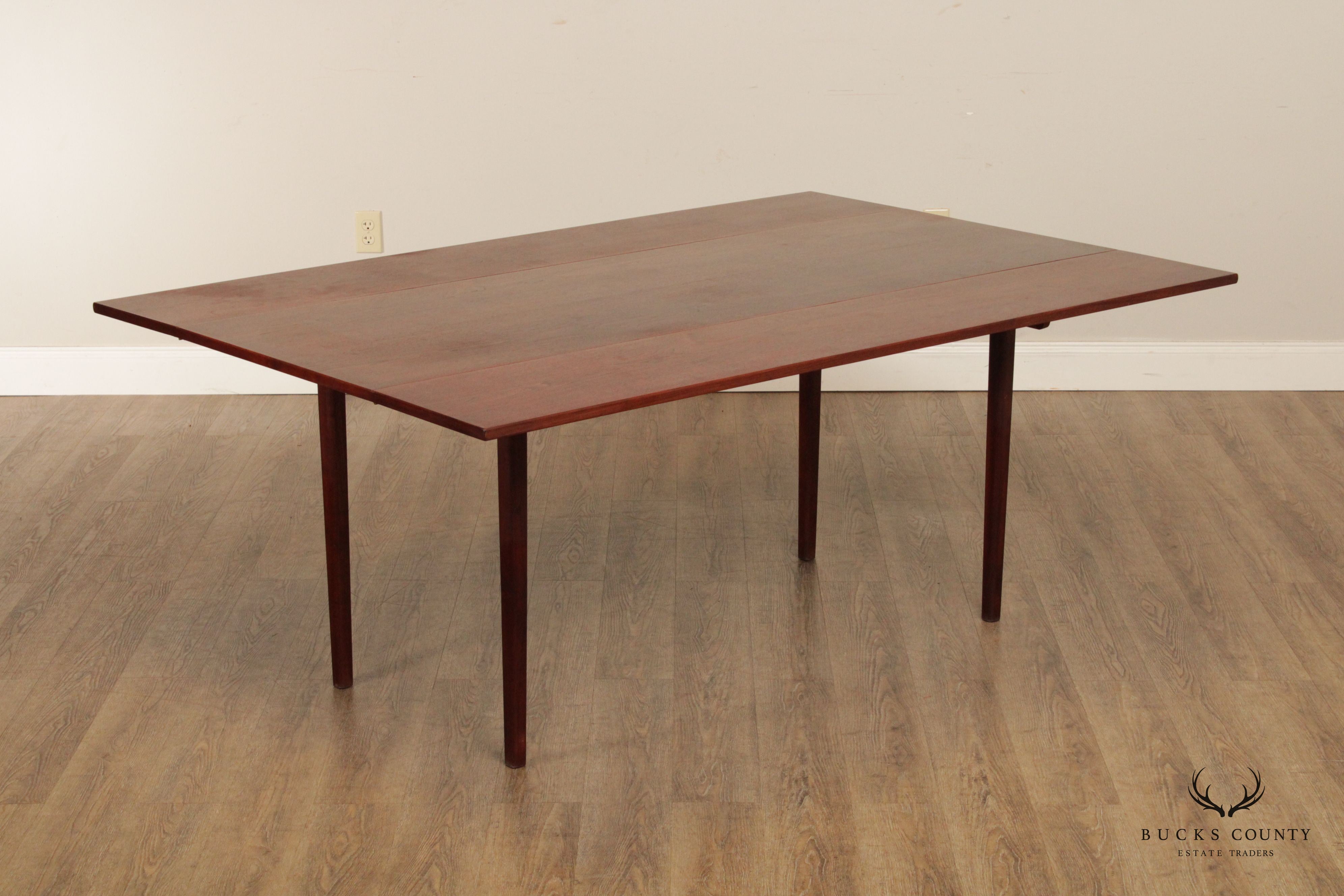 Custom Crafted Bench-Made Walnut Drop-Leaf Dining Table