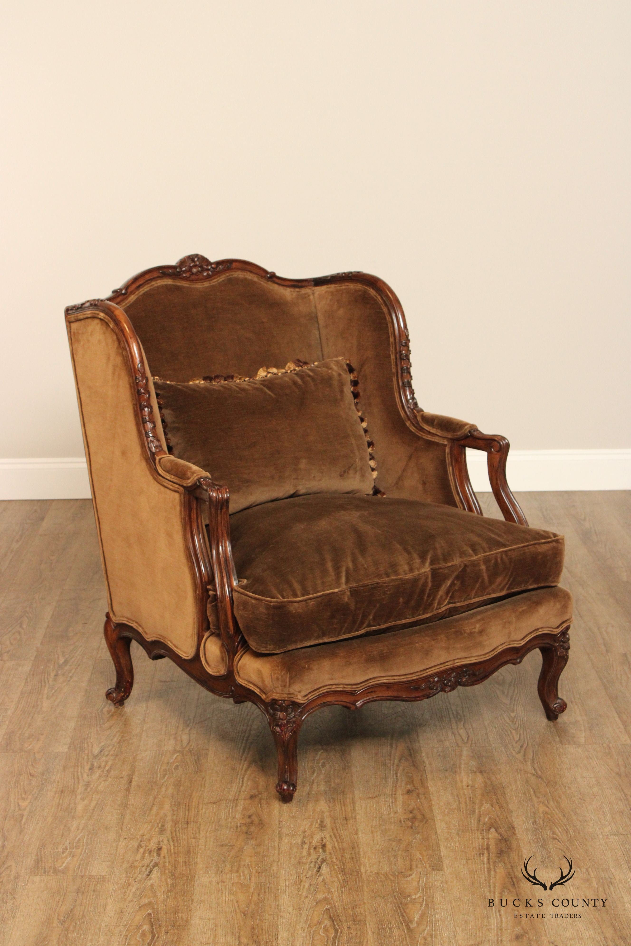 Henredon French Louis XV Style Custom Upholstered Armchair