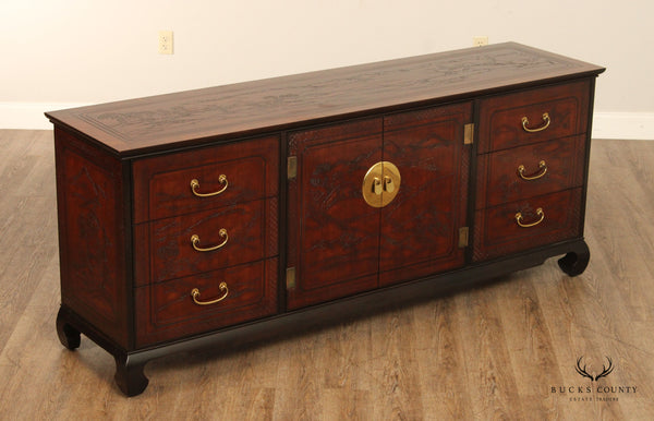 Drexel Heritage Chinoiserie Carved 'Connoisseur' Chest of Drawers