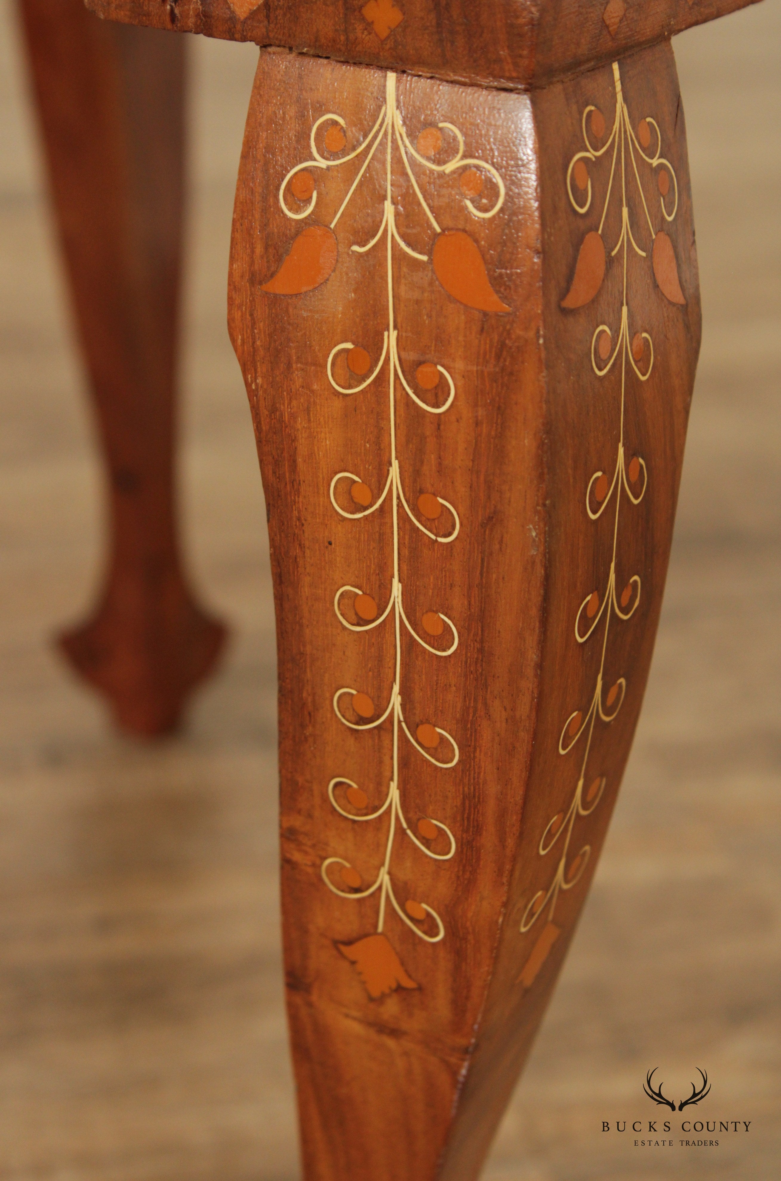 Vintage Moroccan Carved and Inlaid Chess Game Table