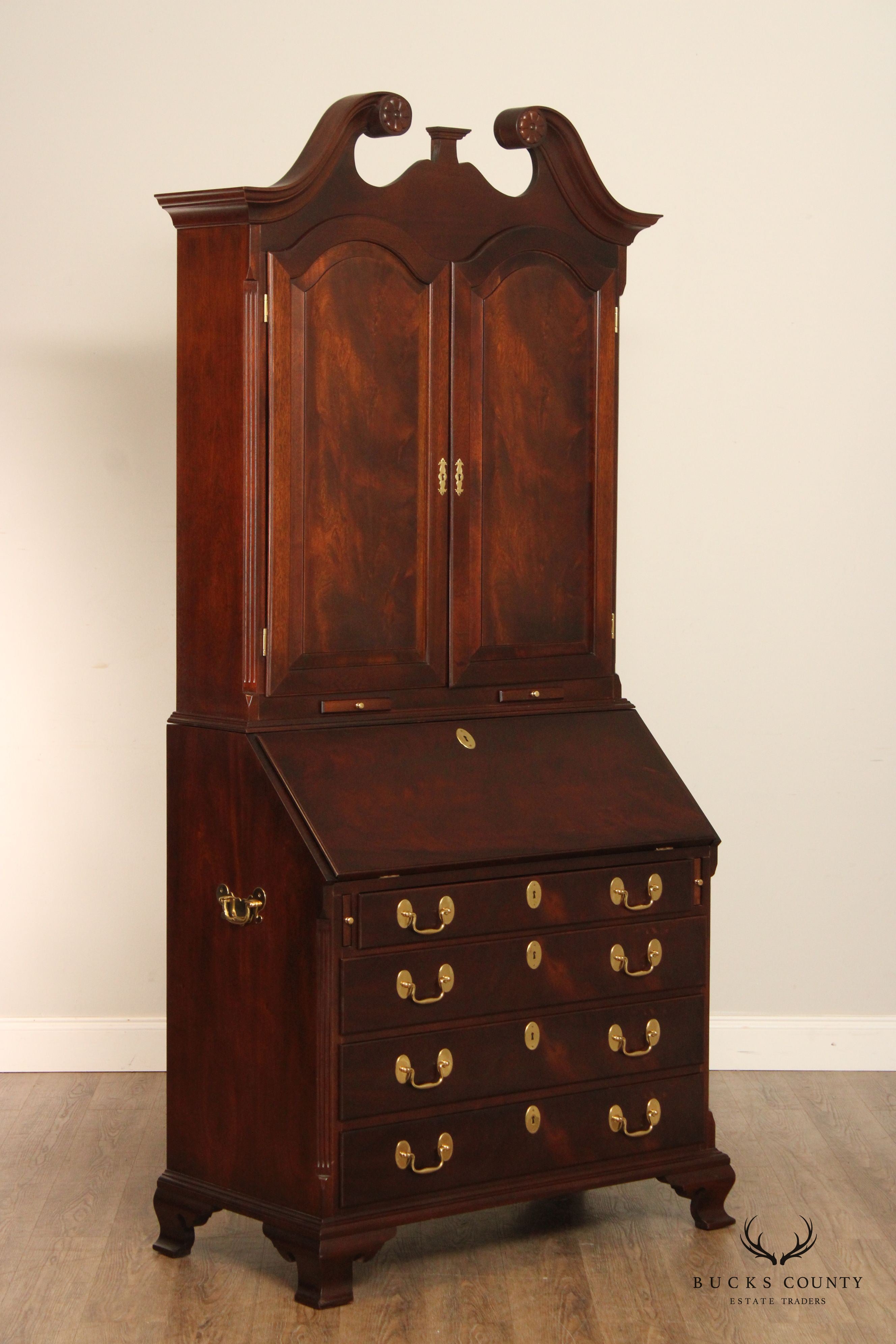 Chippendale Style High Quality Mahogany Secretary Desk