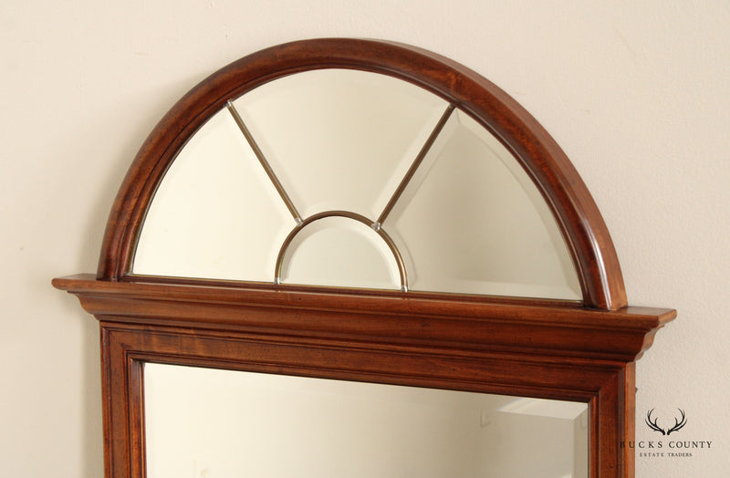 LEXINGTON TRADITIONAL CHERRY FRAME ARCHED BEVELED WALL MIRROR