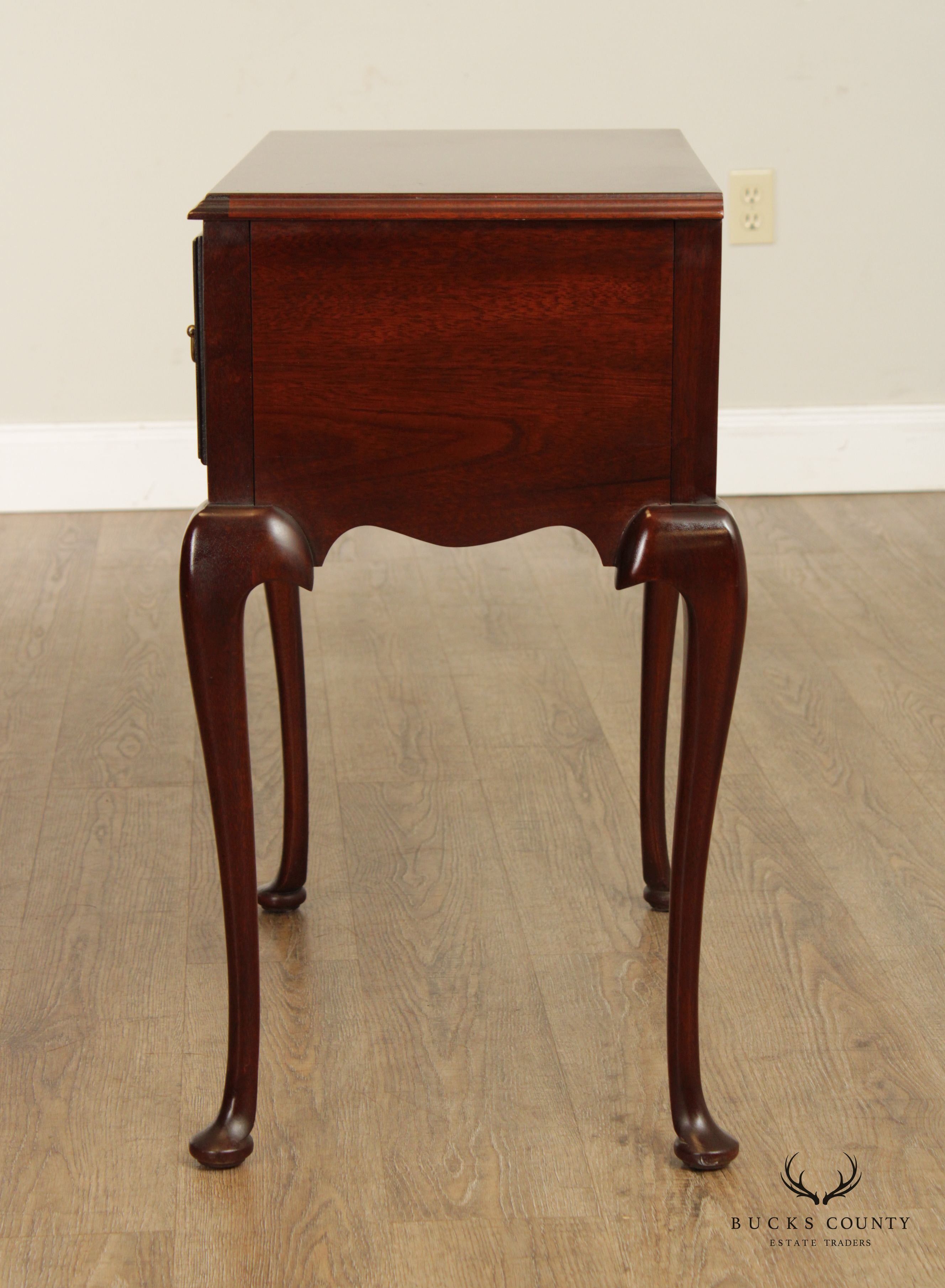 Queen Anne Style Mahogany Three-Drawer Lowboy