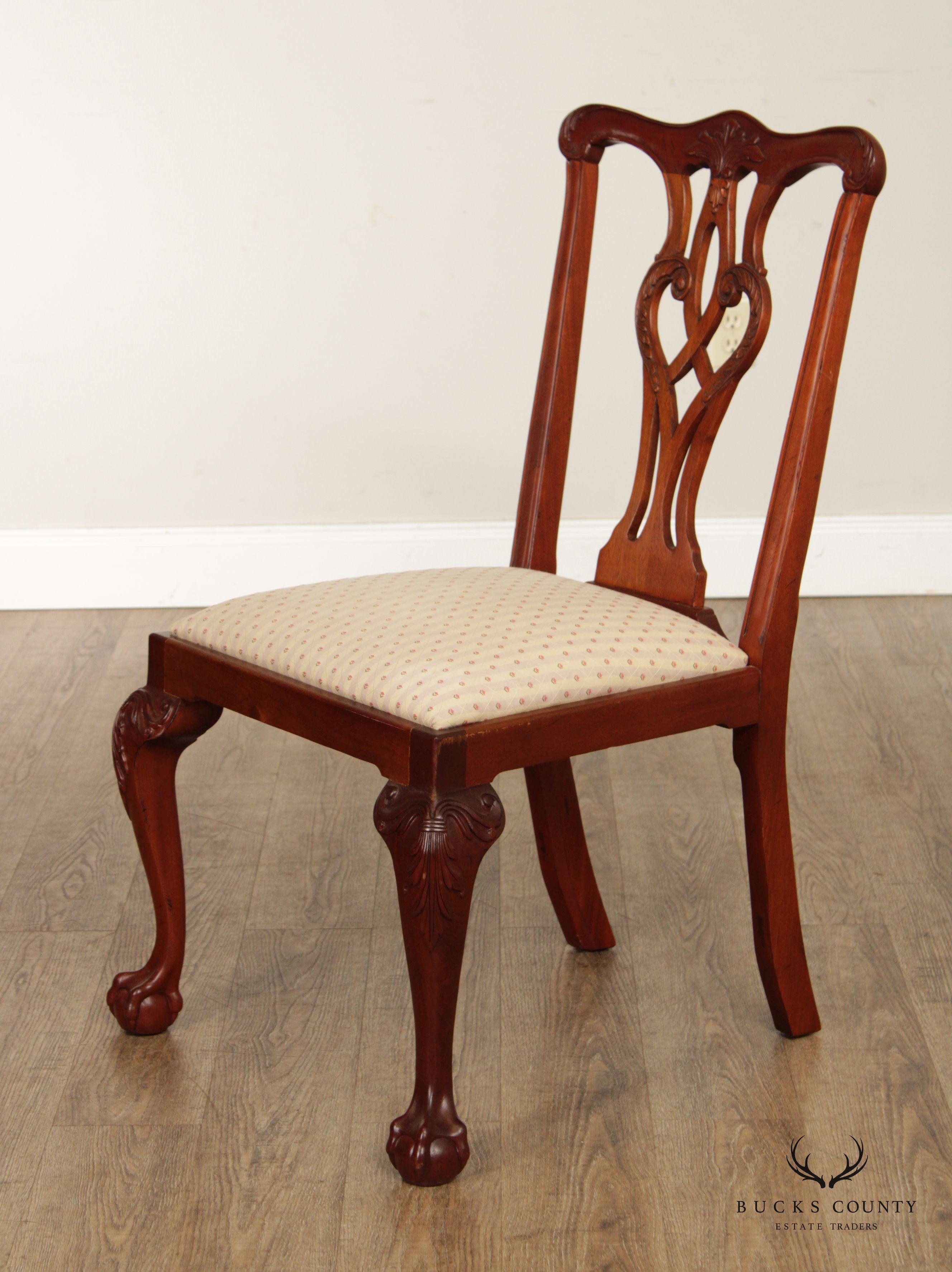 Craftique Chippendale Style Mahogany Side Chair