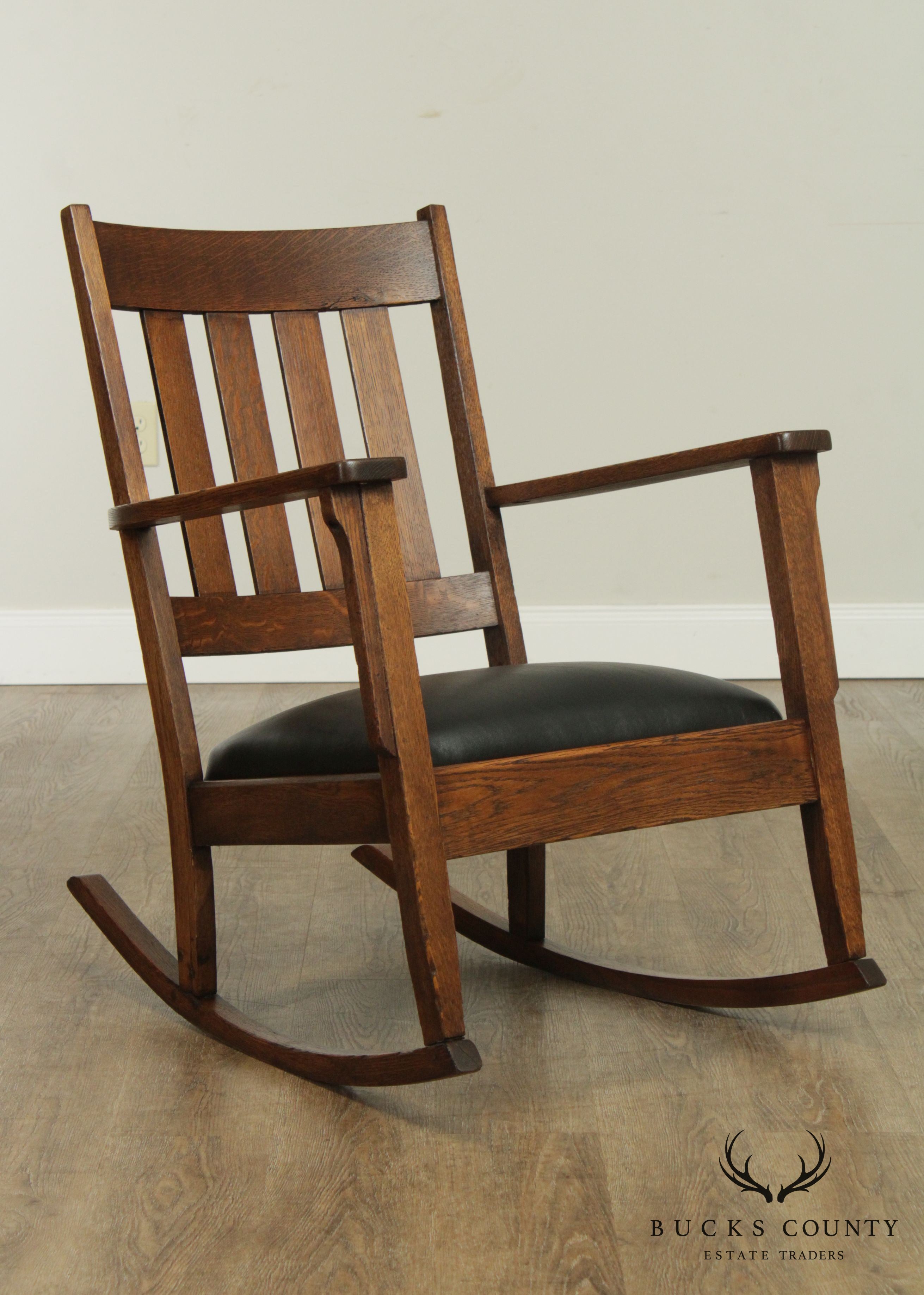 Antique Mission Style Oak Rocking Chair