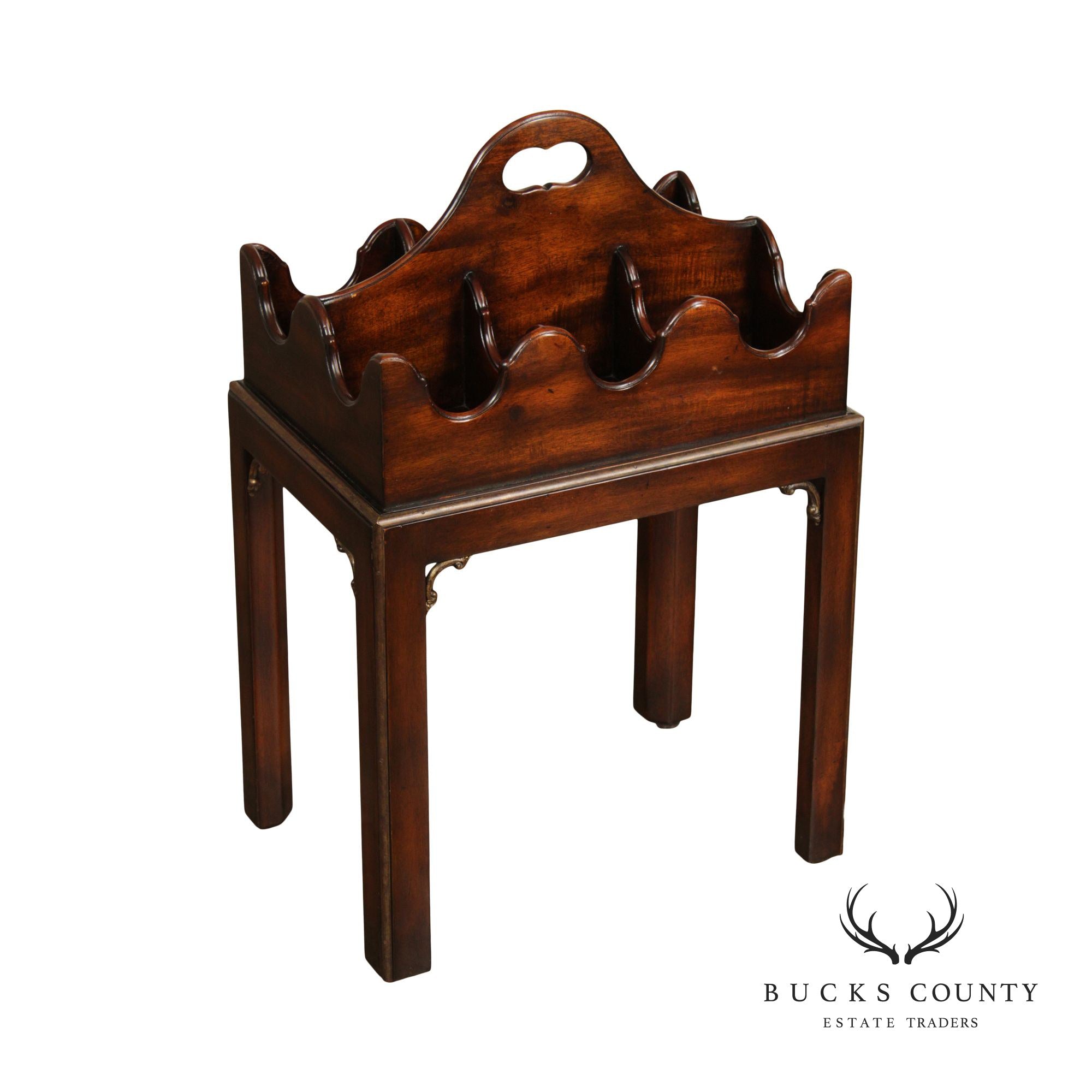 Maitland Smith Georgian Style Mahogany Six-Bottle Stand