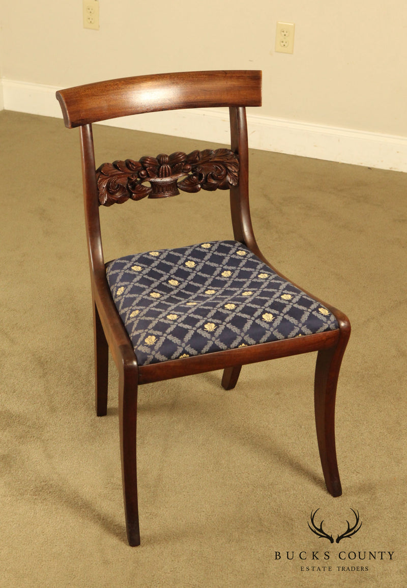 Potthast Bros Hand Crafted Set 2 Empire Style Mahogany Side Chairs