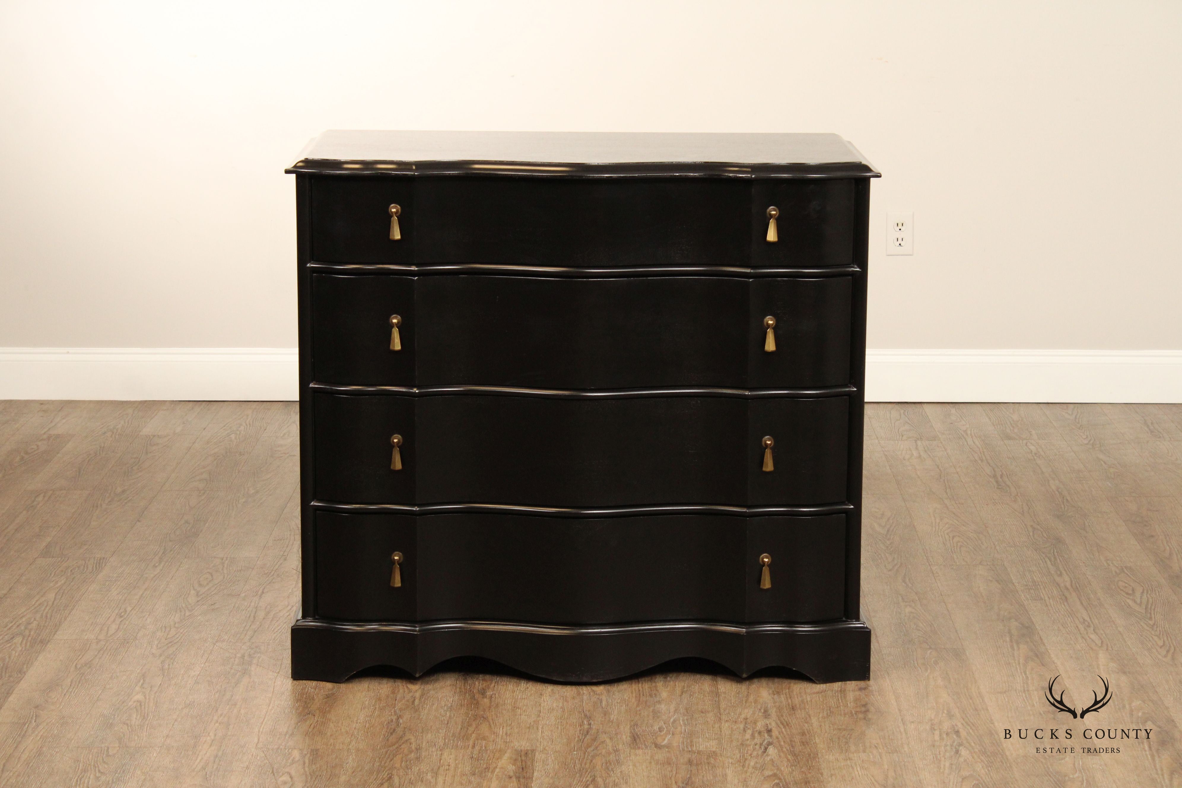 Restoration Hardware Pair of Black 'Jolie' Chests of Drawers