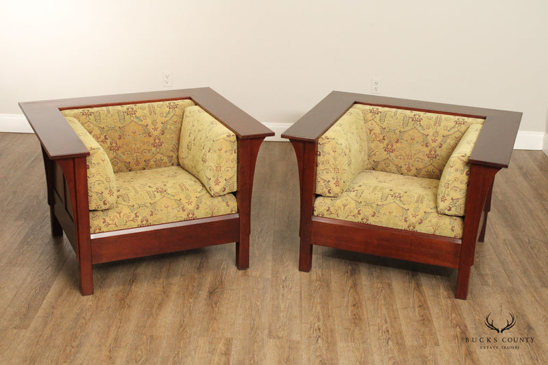 Stickley Mission Collection Cherry Pair of Prairie Chairs