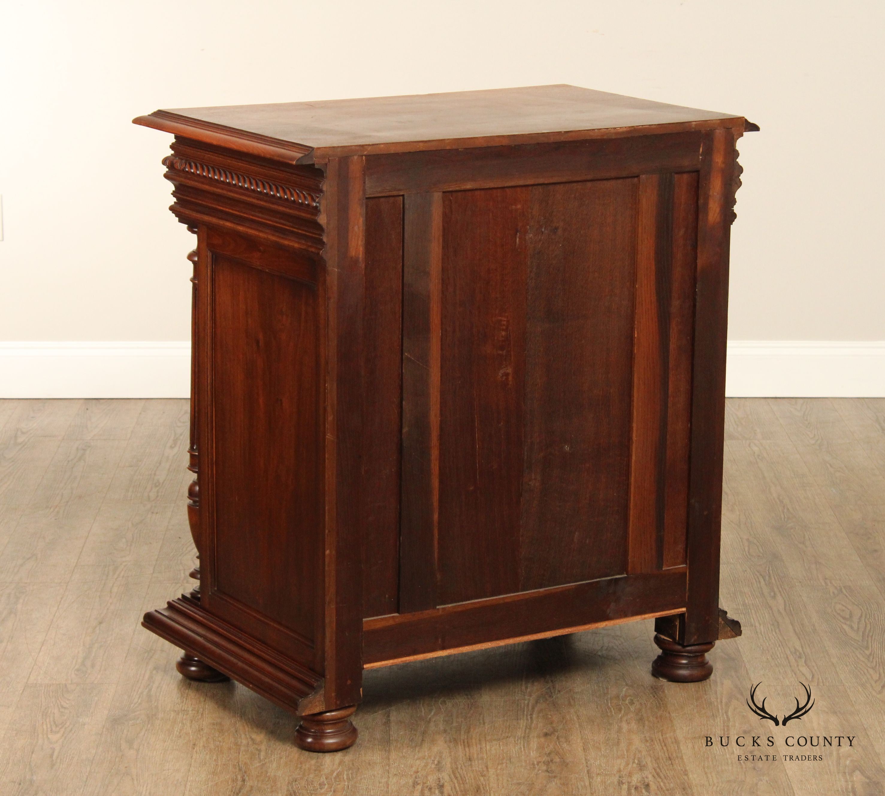 French Style Carved Walnut Confiturier Cabinet