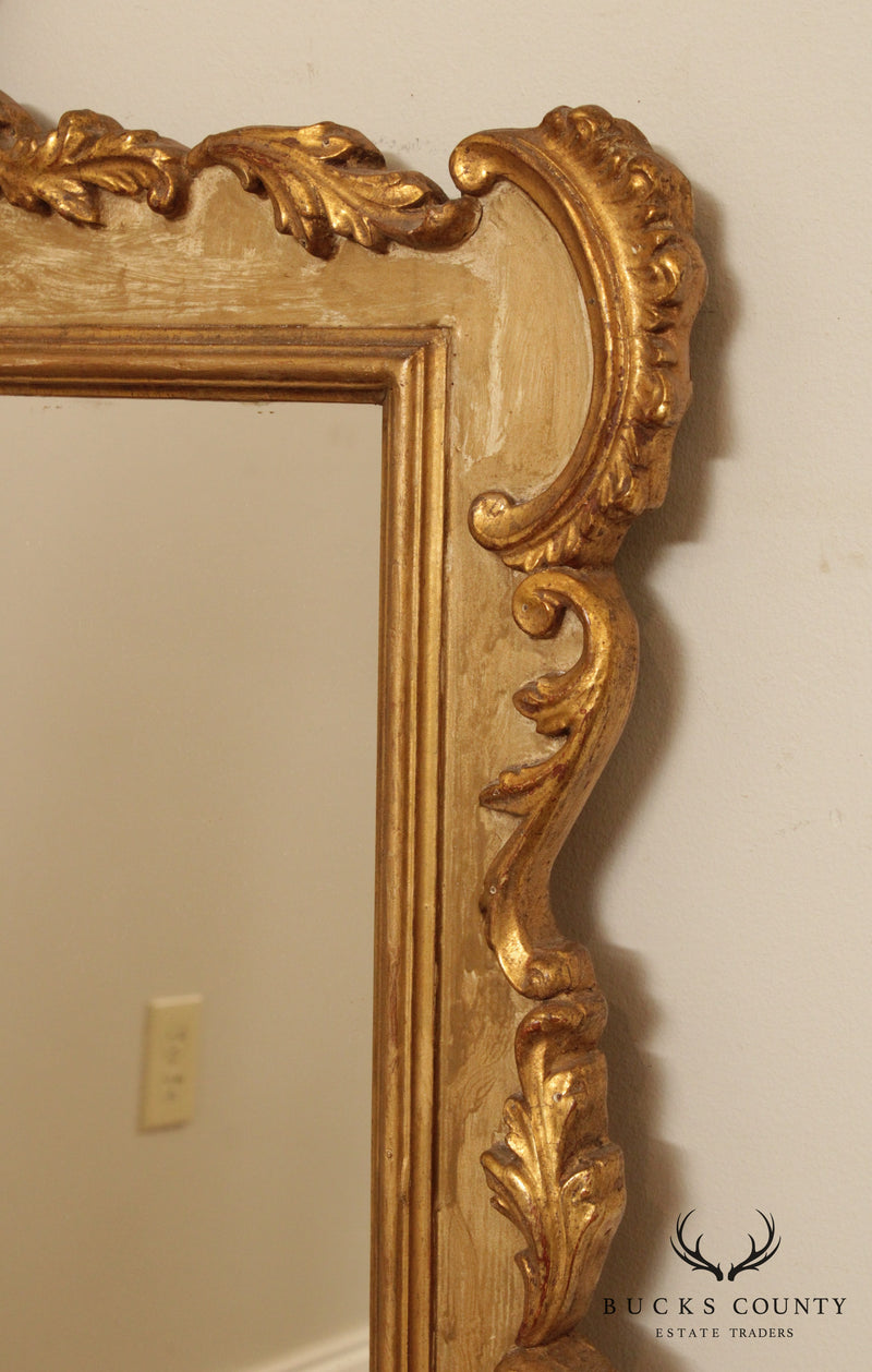 Vintage French Louis XV Style Carved Gilt Frame Wall Mirror
