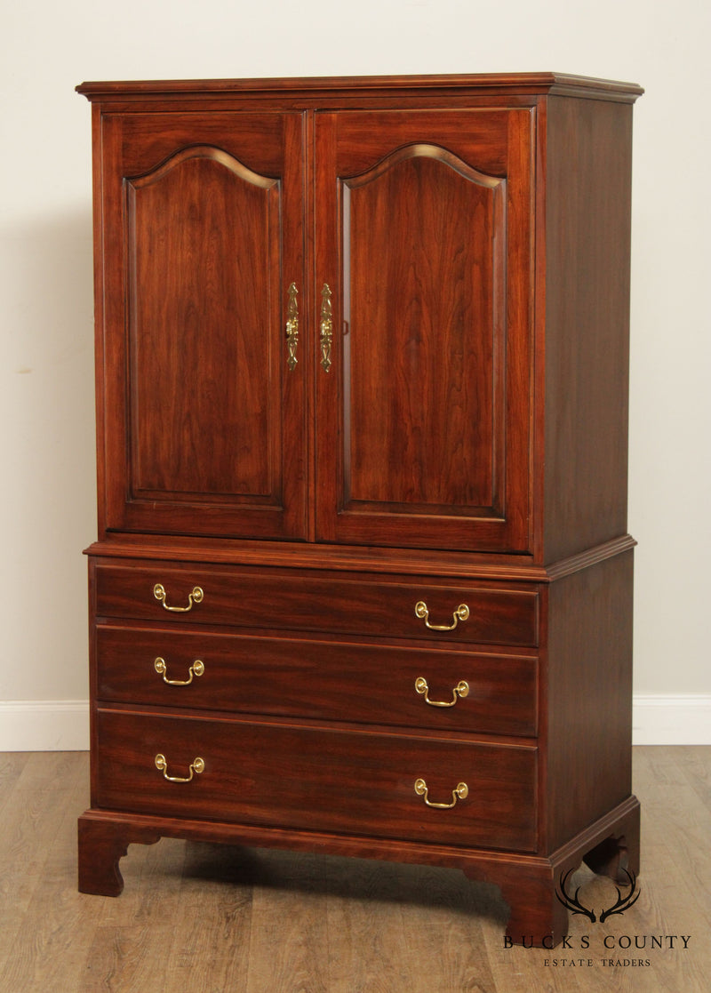 Henkel Harris Chippendale Style Entertainment Armoire Cabinet
