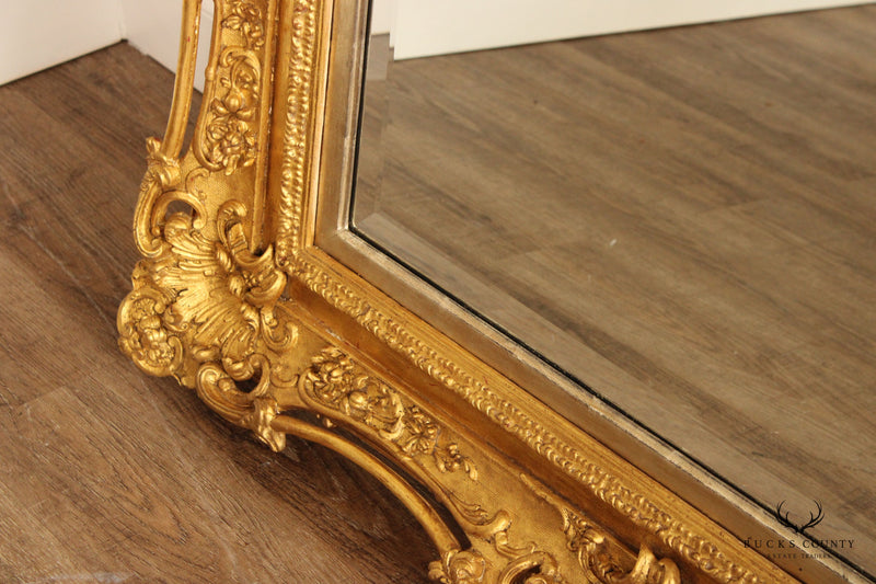 Antique French Baroque Style Giltwood Wall Mirror