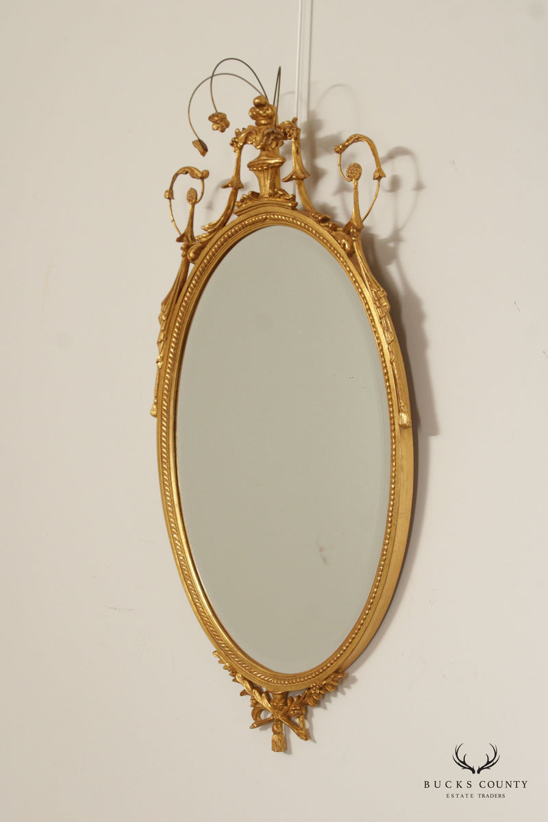 Carvers' Guild Adam Style Giltwood Oval Wall Mirror