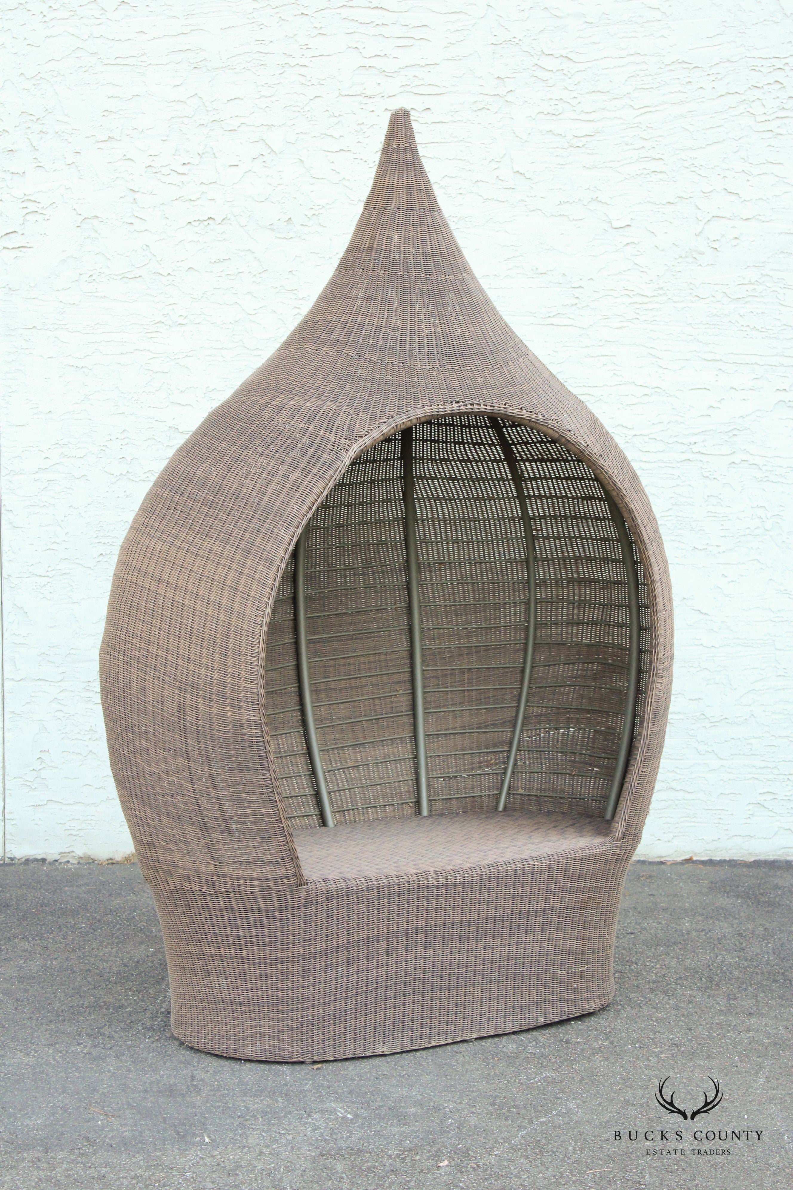 Boho Chic Wicker Beehive Garden Seat Settee