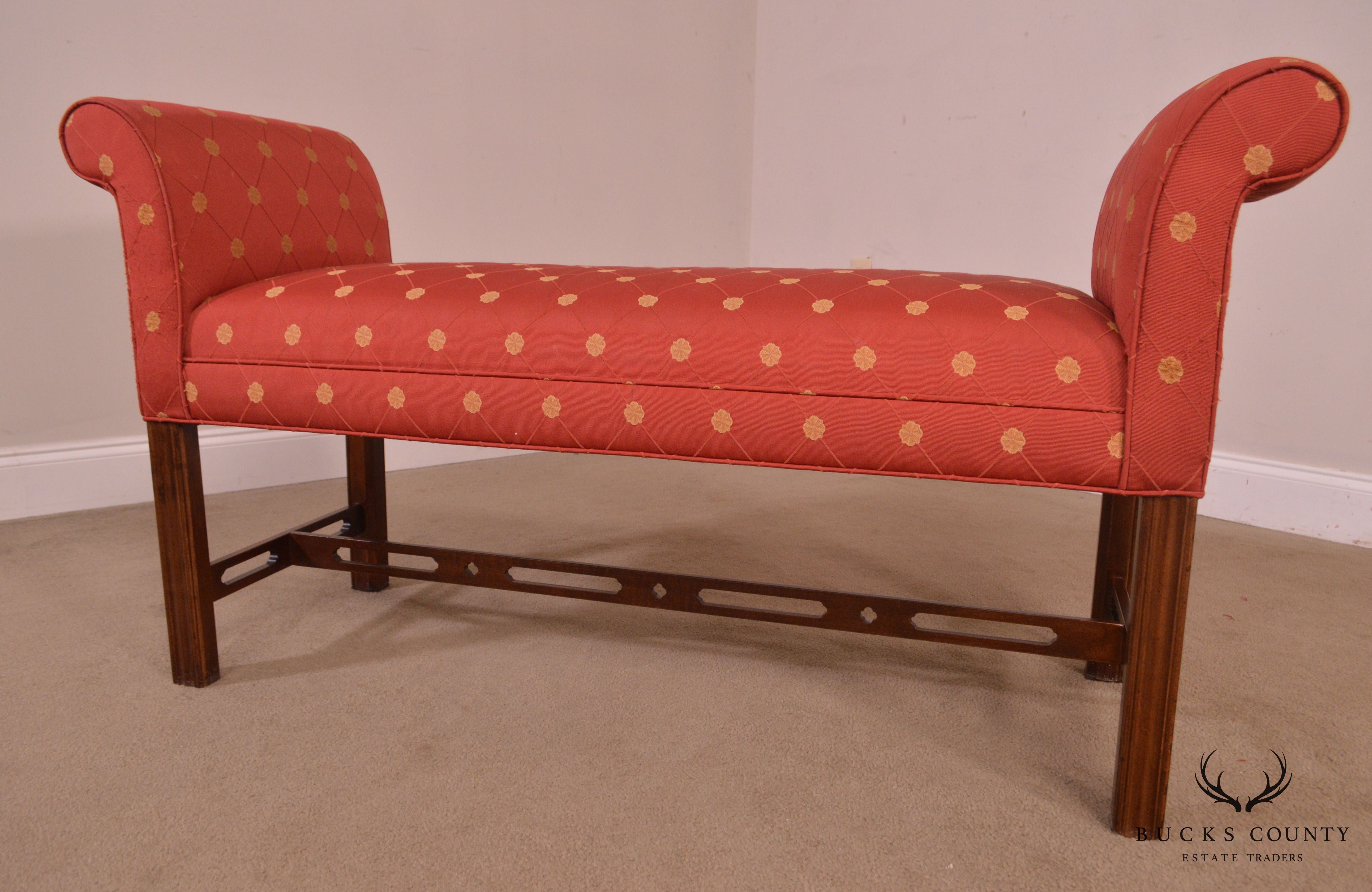 Chippendale Style Mahogany Window Bench