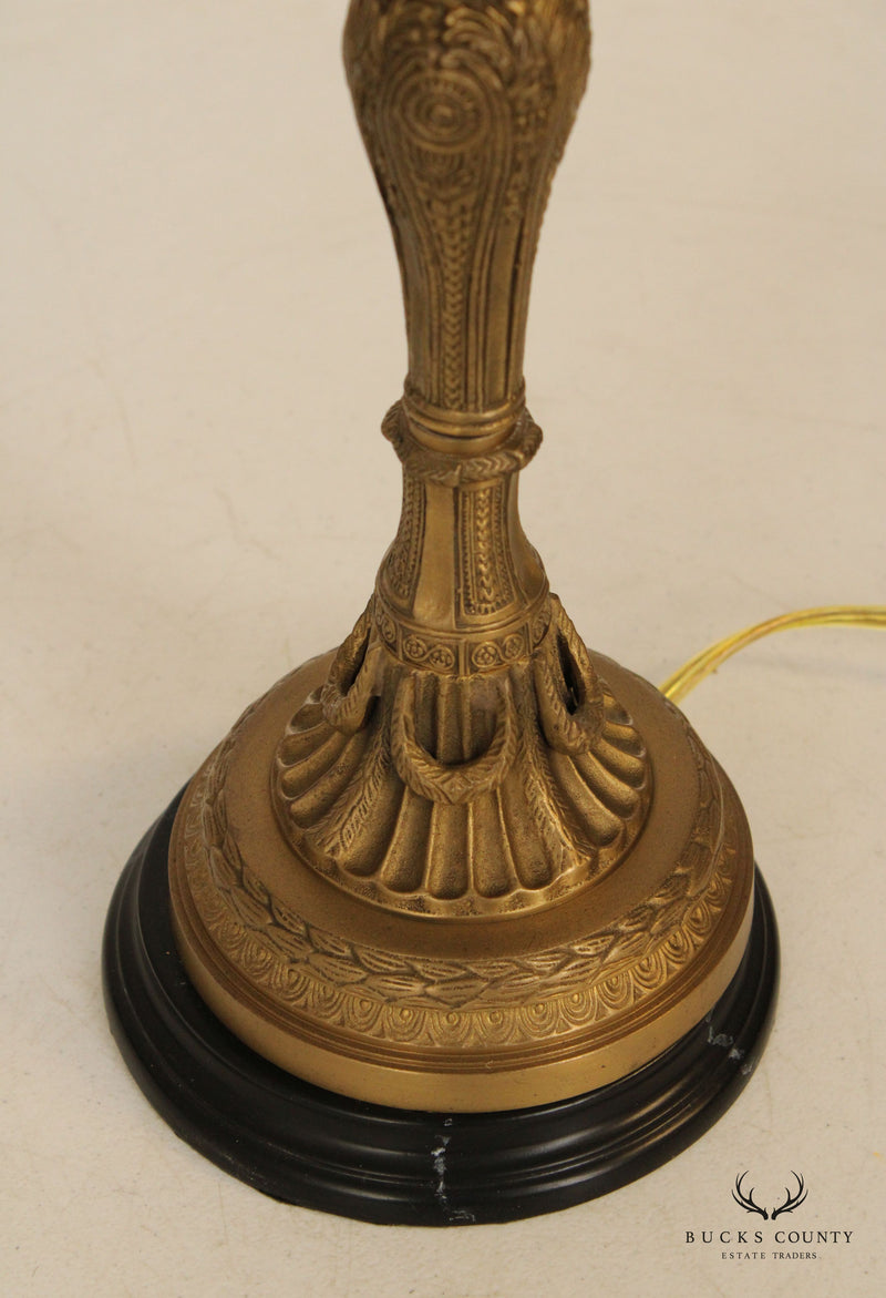 Traditional Pair of Brass Candlestick Table Lamps