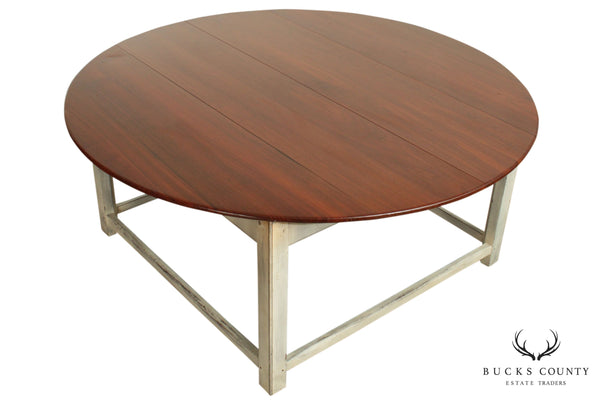 Custom Crafted 70" Round Walnut Top Farmhouse Style Table