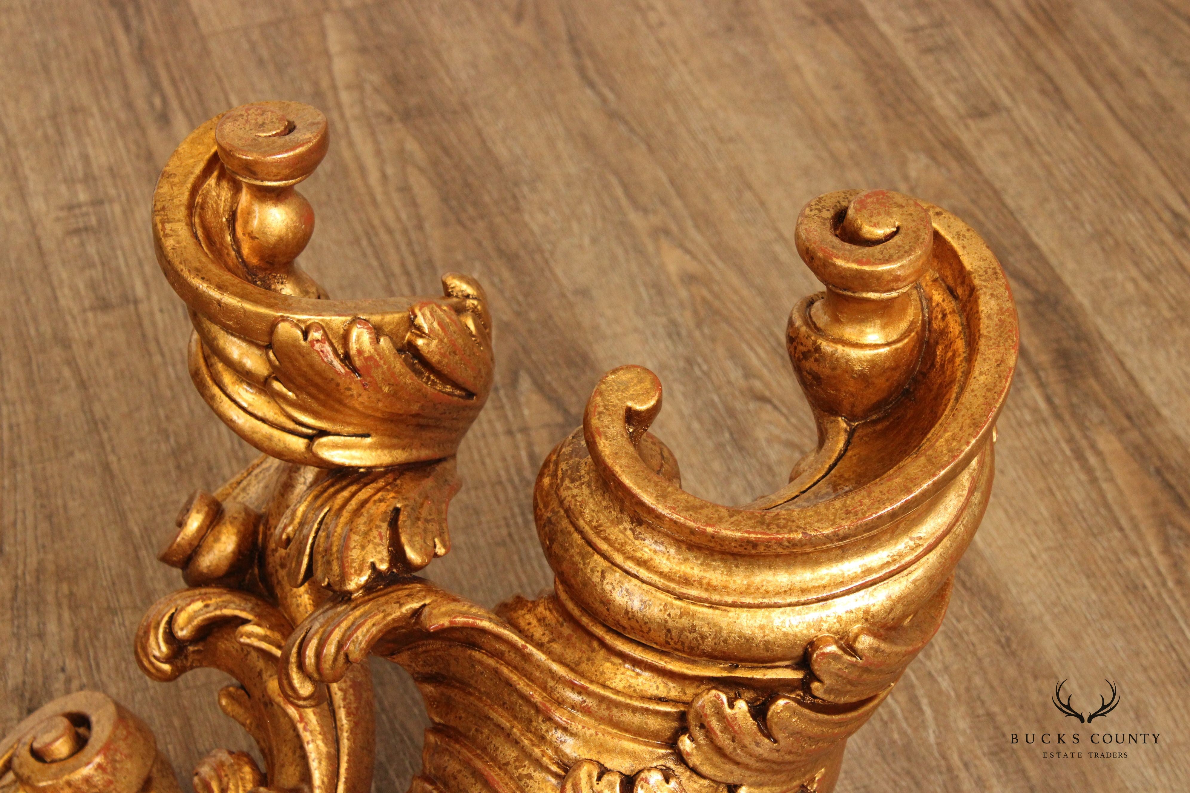 Italian Rococo Style Carved Gilt Wood Coffee Table Base