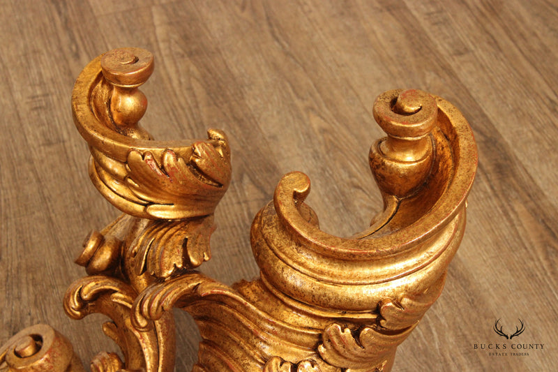 Italian Rococo Style Carved Gilt Wood Coffee Table Base