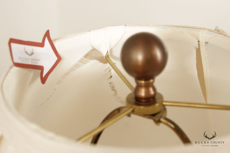 Relief-Decorated Vintage Ceramic Ginger Jar Table Lamp