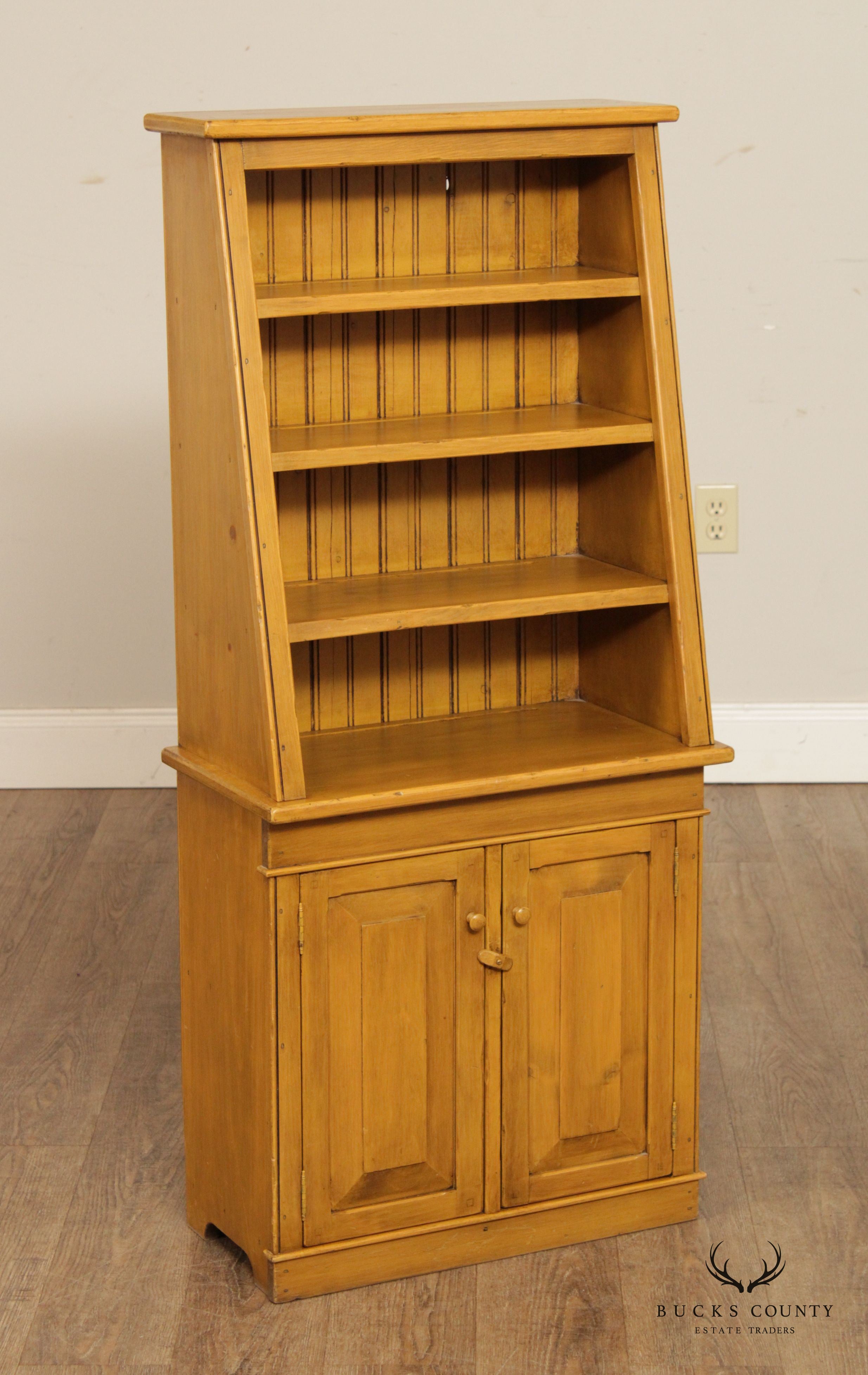 Jack B. Robinson Country Reproduction Yellow Bookcase Cupboard