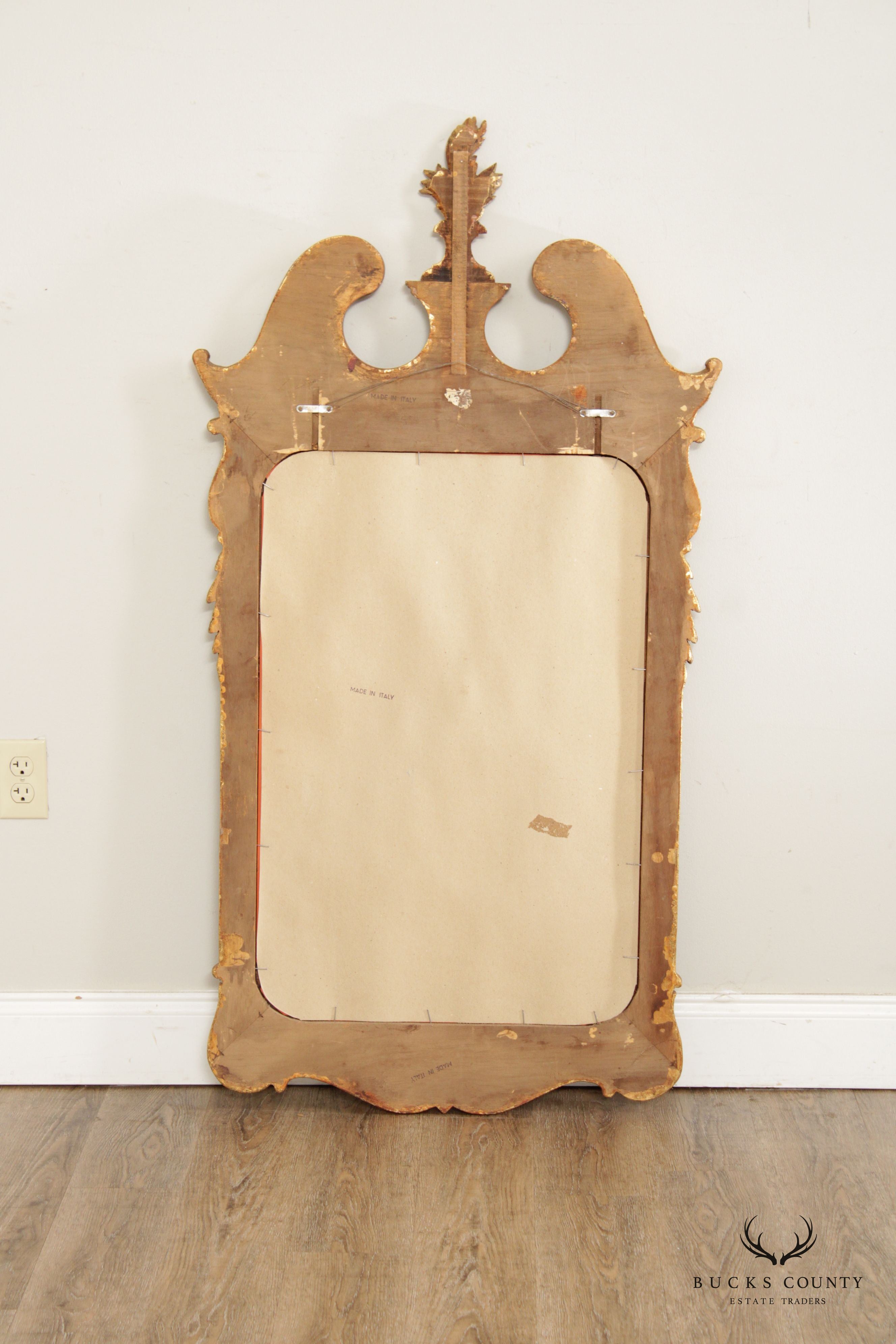 George II Style Parcel Gilt and Burl Walnut Wall Mirror