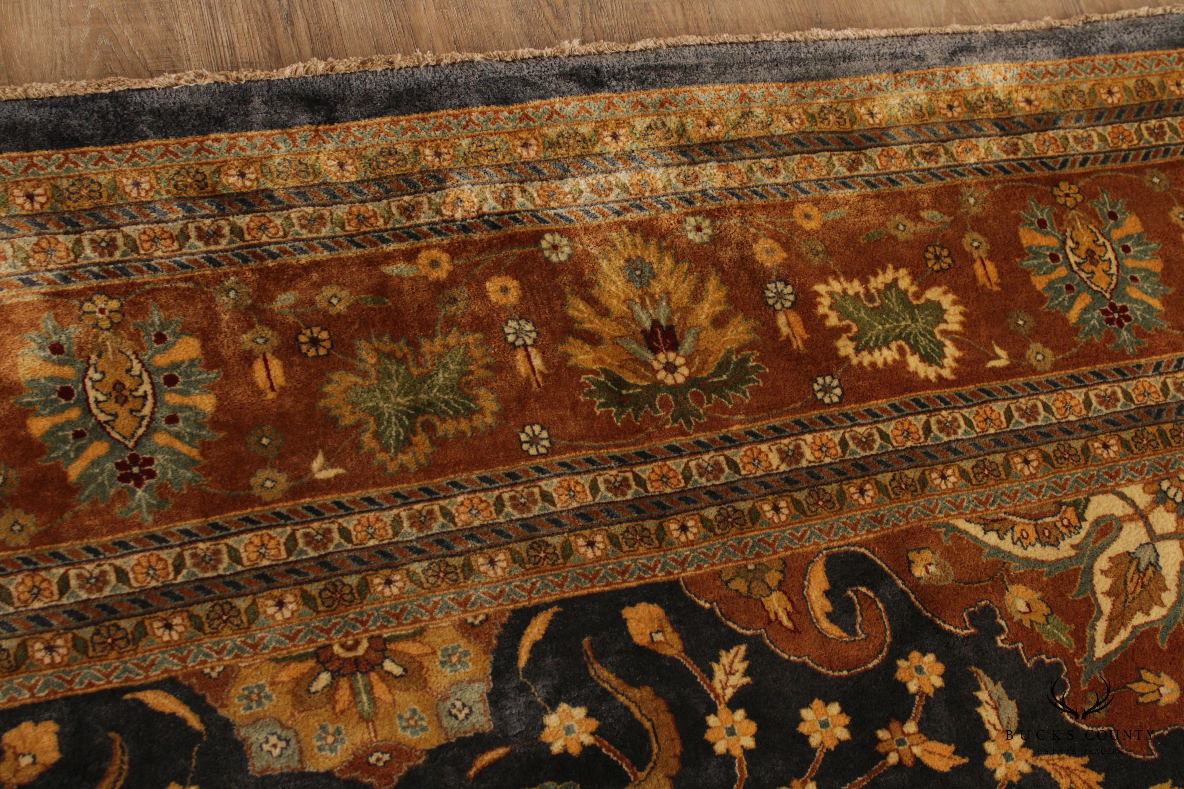 Quality Hand Tied Persian Sarouk Large Room-Size Area Rug, 17' x 12'