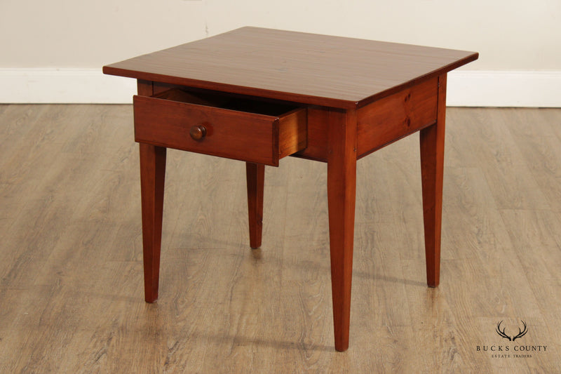 Shaker Style Custom Pine One-Drawer Side Table