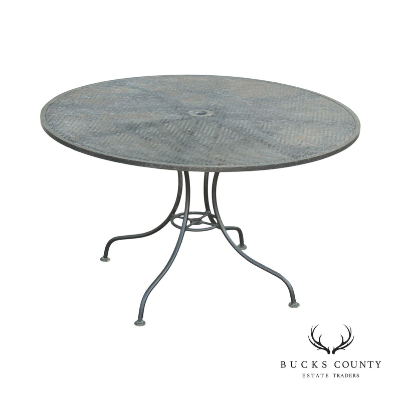 Vintage Round Wrought Iron Patio Dining Table
