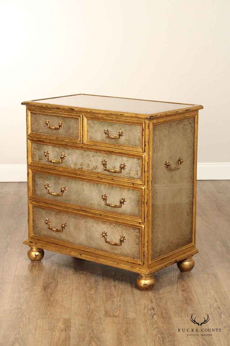 Theodore Alexander Pair of 'Eglomise Starlight' Chests Of Drawers